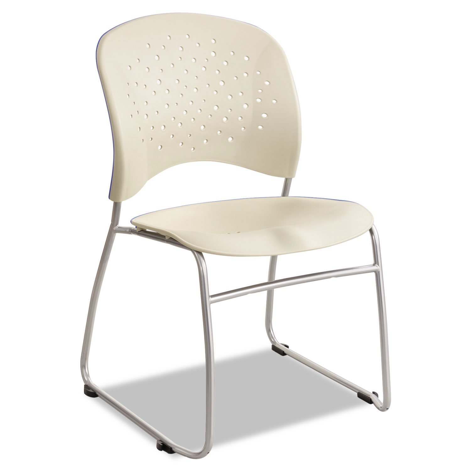 Safco Products 6804LT Reve Guest Chair with Sled Base & Round Back - Set of 2, Latte Finish - Comfortable Office Seating for Reception Areas, Waiting Rooms & Conference Spaces