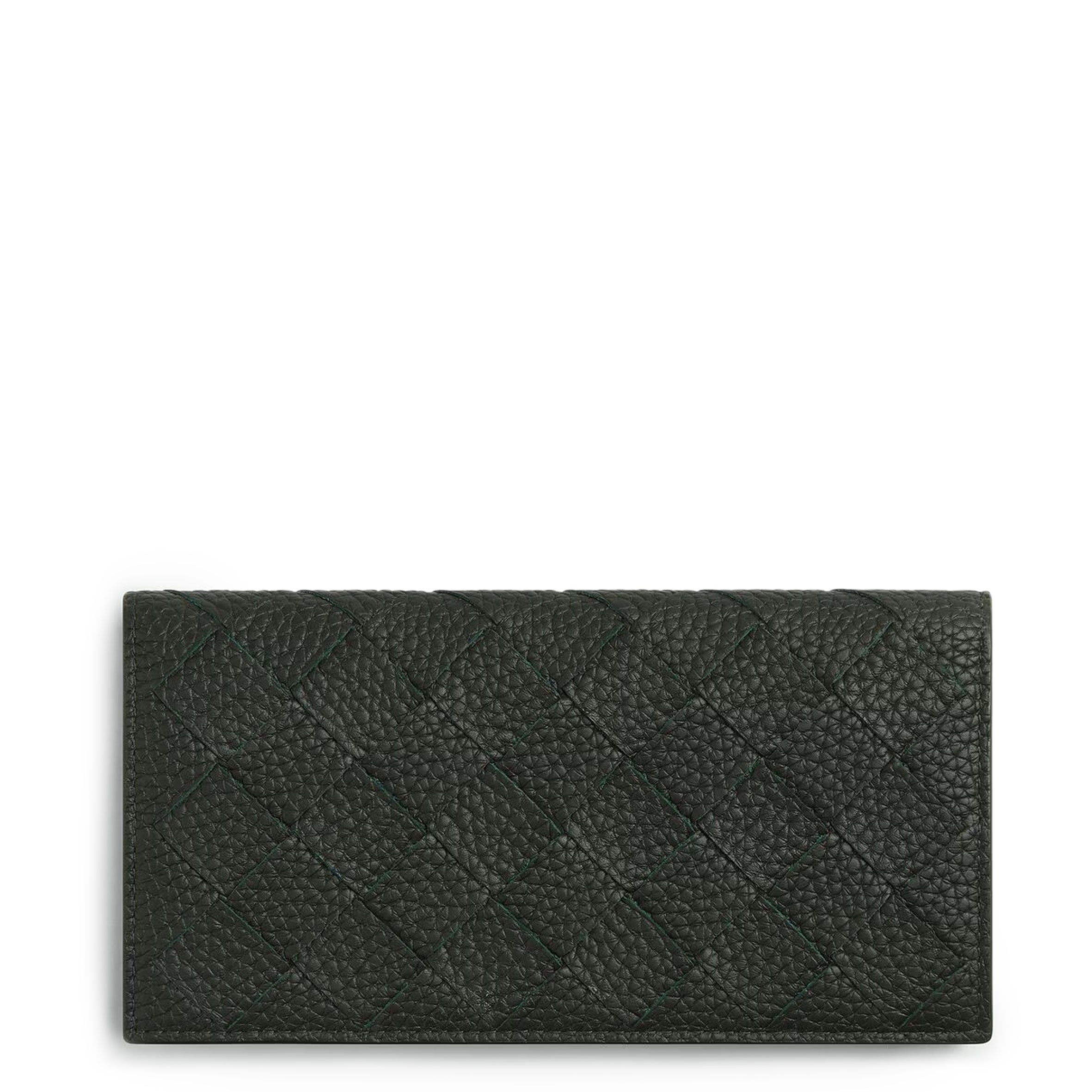 Premium Long Flap Checkbook Wallet in Dark Green - Genuine Leather Grain - Perfect for Business, Travel & Everyday Use