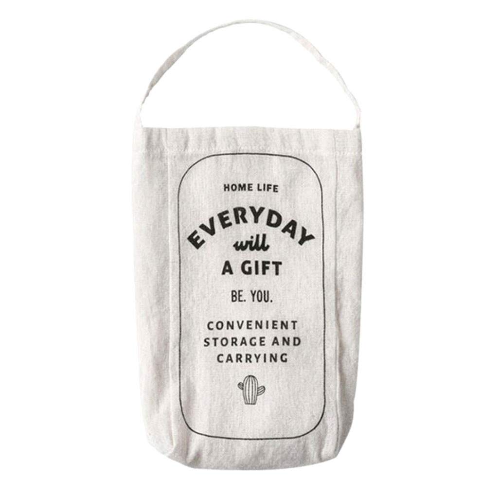 Yiser Hanging Trash Bag Organizer - Beige Kitchen Storage Bag for Waste Disposal, Perfect for Kitchen, Dining & Bar - Space Saving & Durable (One Size)