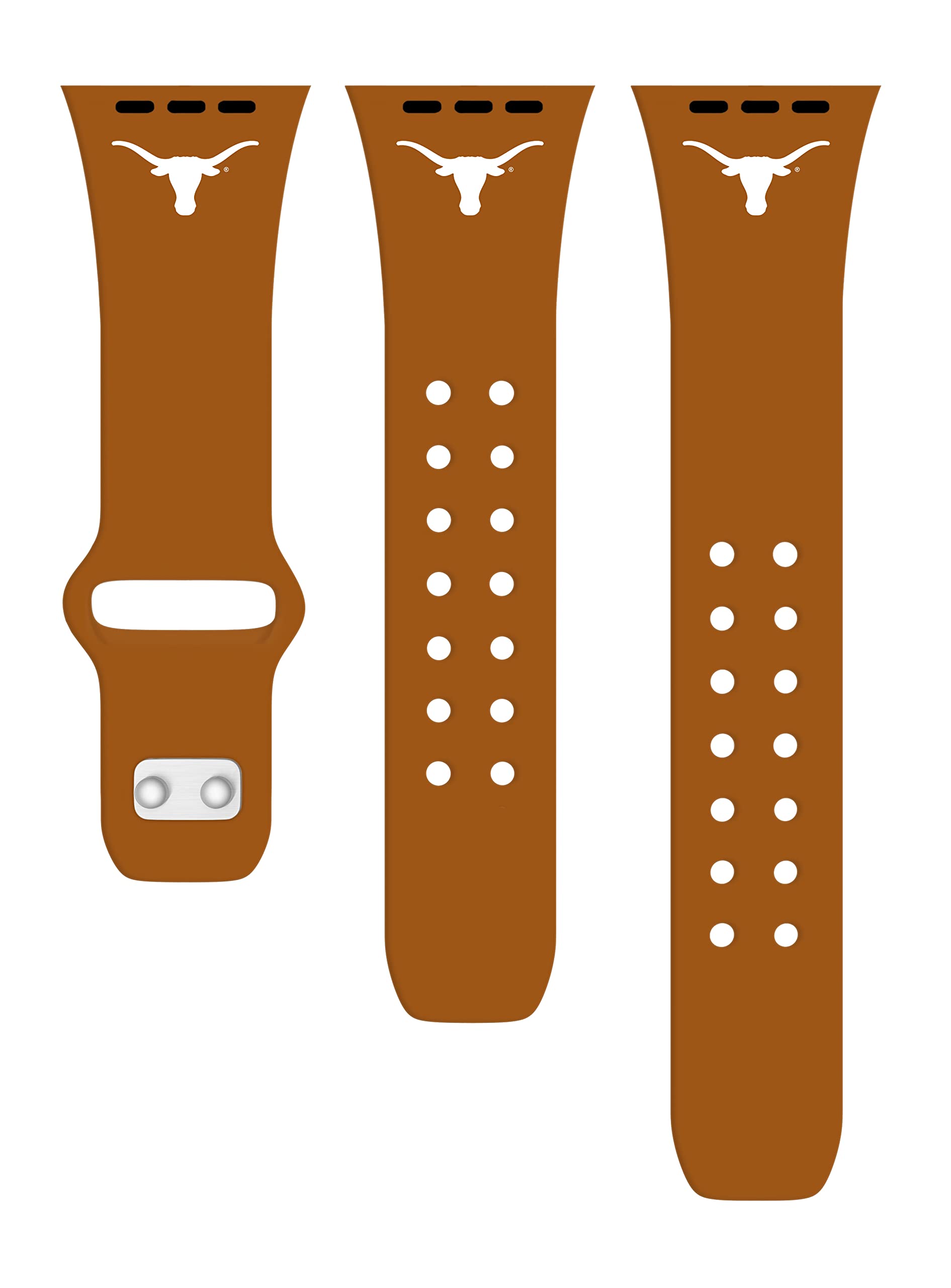 Texas Longhorns Silicone Sport Band for Apple Watch - Durable, Comfortable Wristband for Workouts, Sports & Daily Use - Officially Licensed UT Longhorns Fan Gear