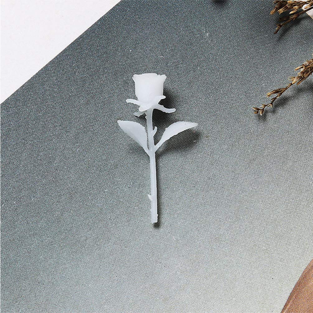 HEALLILY 4pcs DIY 3D Artificial Rose Flowers - Realistic Fake Rose Stems with Epoxy Resin Filler for Home Decor, Wedding Centerpieces, Table Arrangements & Craft Projects