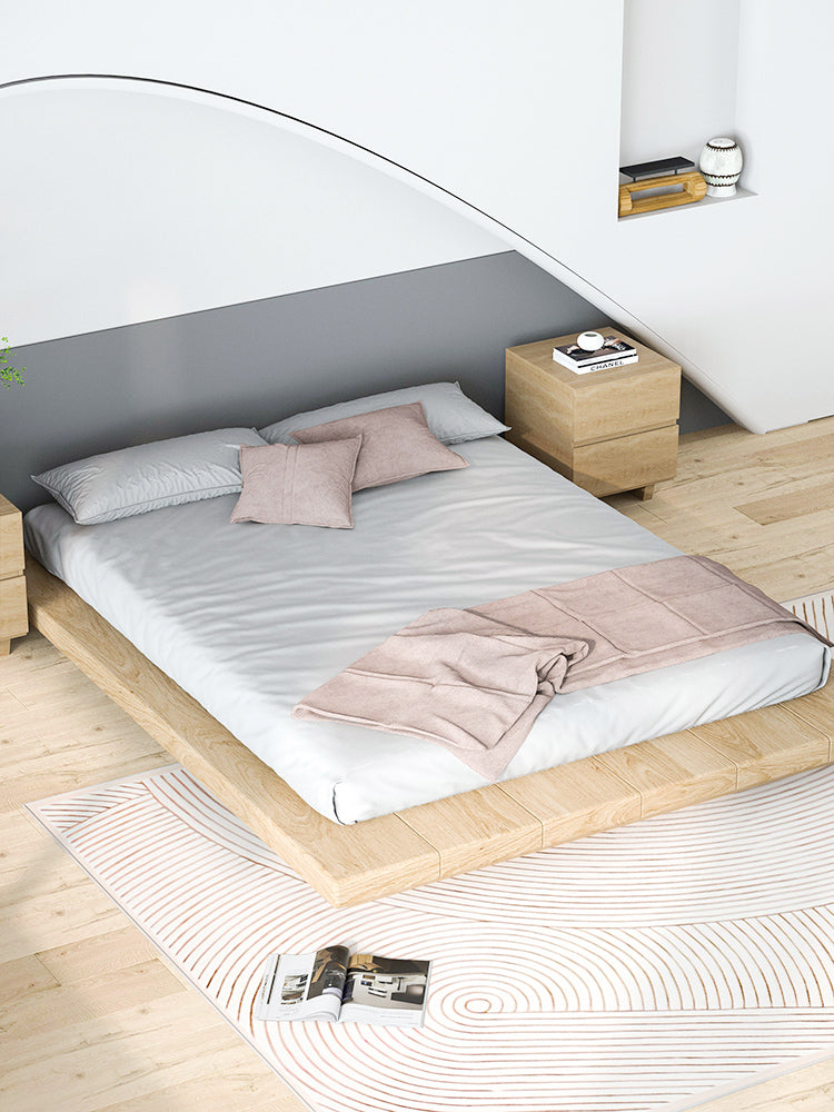 MYLA JAPAN Tatami Bed - Japanese Style Solid Wood Platform Bed Frame - Natural & Eco-Friendly for Modern & Minimalist Bedroom Decor - Perfect for Small Spaces, Meditation Rooms & Zen Home Design