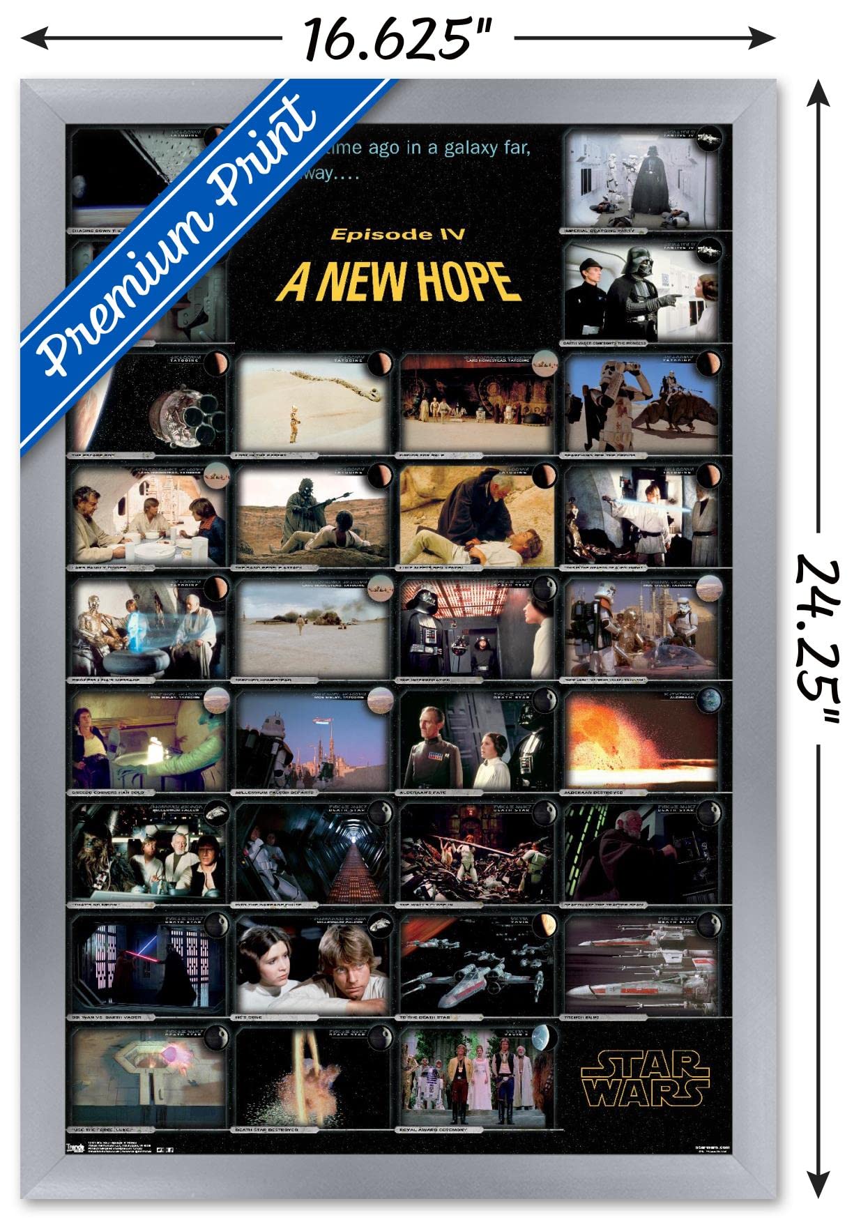 Trends International Star Wars: A New Hope Framed Wall Poster - 14.725 x 22.375 Inches, Silver Frame - Perfect for Home Theater, Game Room & Office Decor