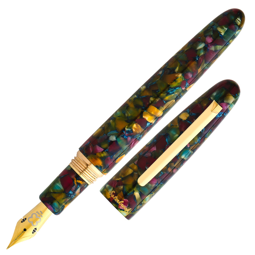 Esterbrook Estie Oversize Fountain Pen - Botanical Gardens Gold with Custom Gena Nib | Premium Writing Instrument for Calligraphy, Journaling & Gift Giving