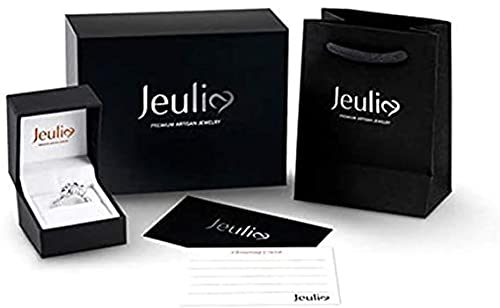 Jeulia 2.45 Carat Diamond Engagement Ring for Women - Sterling Silver Emerald Cut Flower Cubic Zirconia Wedding Band, Anniversary Promise Ring with Jewelry Gift Box | Perfect for Proposals, Weddings, Anniversaries & Special Occasions