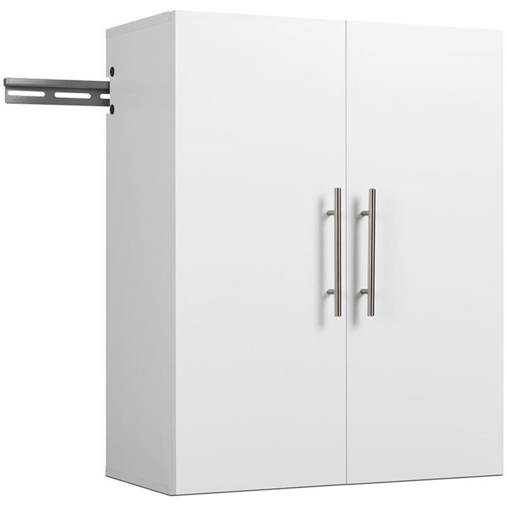 Prepac 24 Inch White Wall Mounted Storage Cabinet - Garage Organization & Laundry Room Shelving Unit for Home Storage Solutions