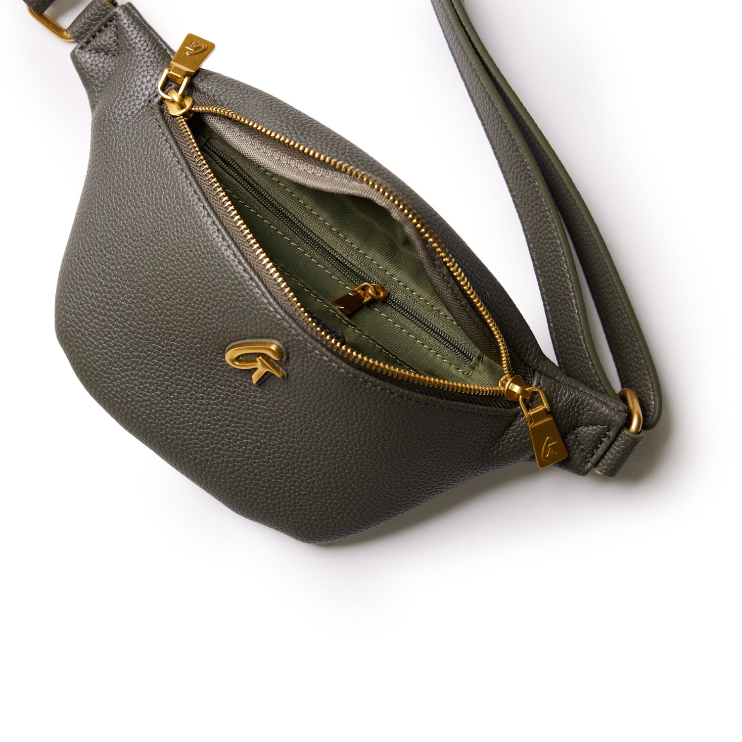 Mini Pebble Fanny Pack - Olive Green Waist Bag for Hiking, Running & Travel | Water-Resistant & Lightweight