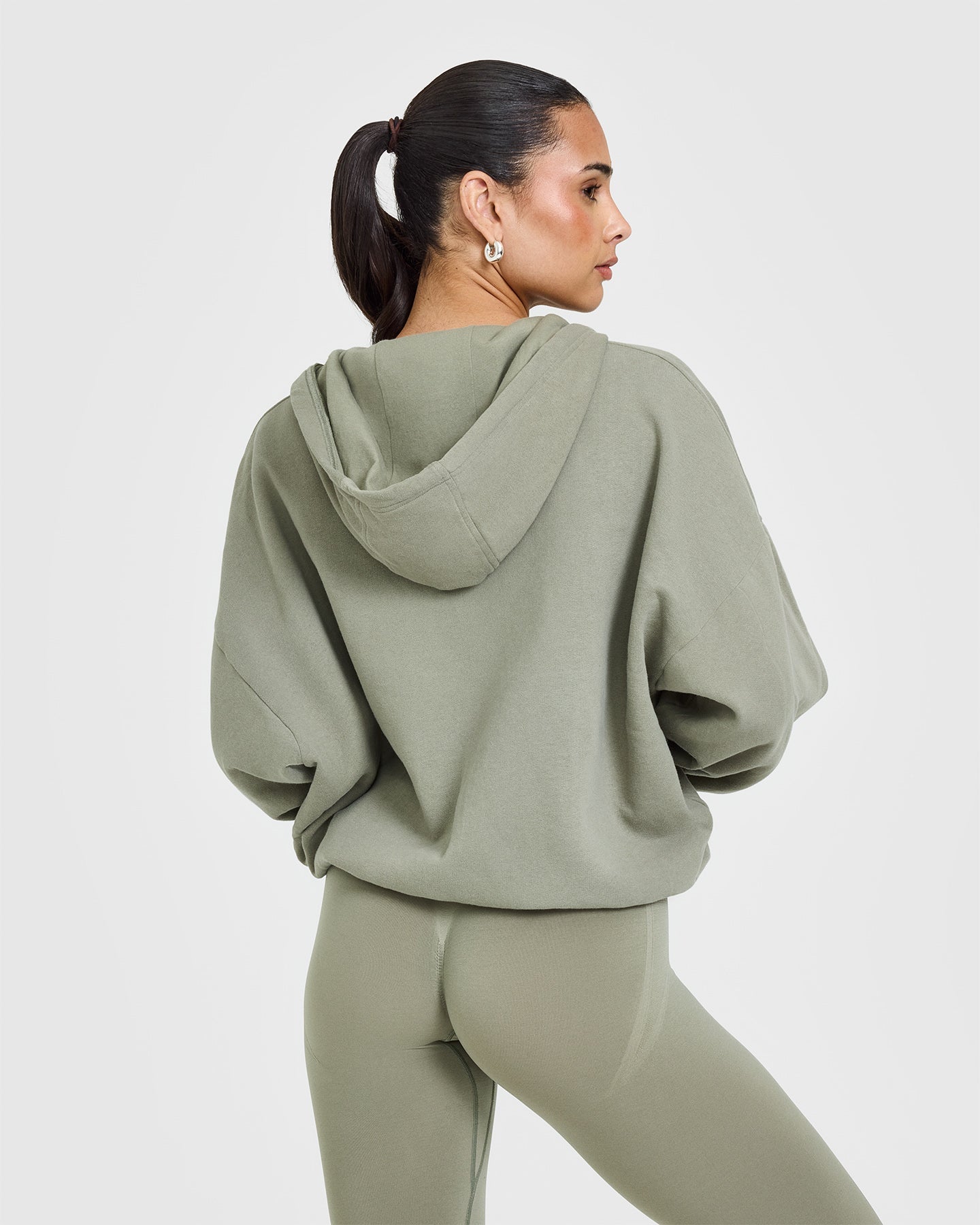 Soft Sage Green Mid-Weight Zip-Up Hoodie for Men & Women - Cozy Fleece Pullover for Casual Wear, Gym, and Outdoor Activities