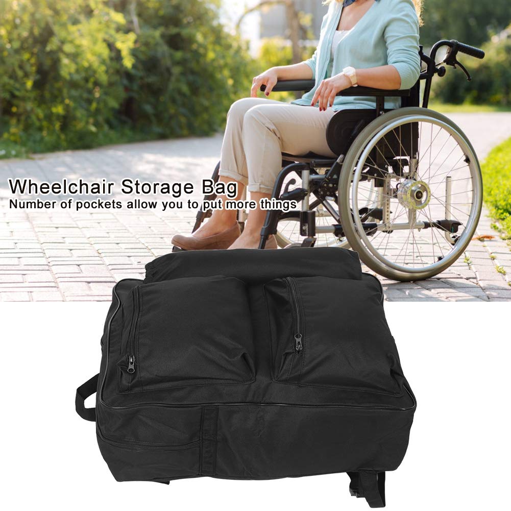 HERCHR XL Wheelchair Bag for Back of Chair - 15.7x5.5x18.9in Waterproof Storage Pouch for Mobility Scooters & Electric Wheelchairs - Durable Backpack Carry Bag for Daily Essentials, Groceries & Medical Supplies (Perfect for Shopping, Travel & Outdoor Activities)