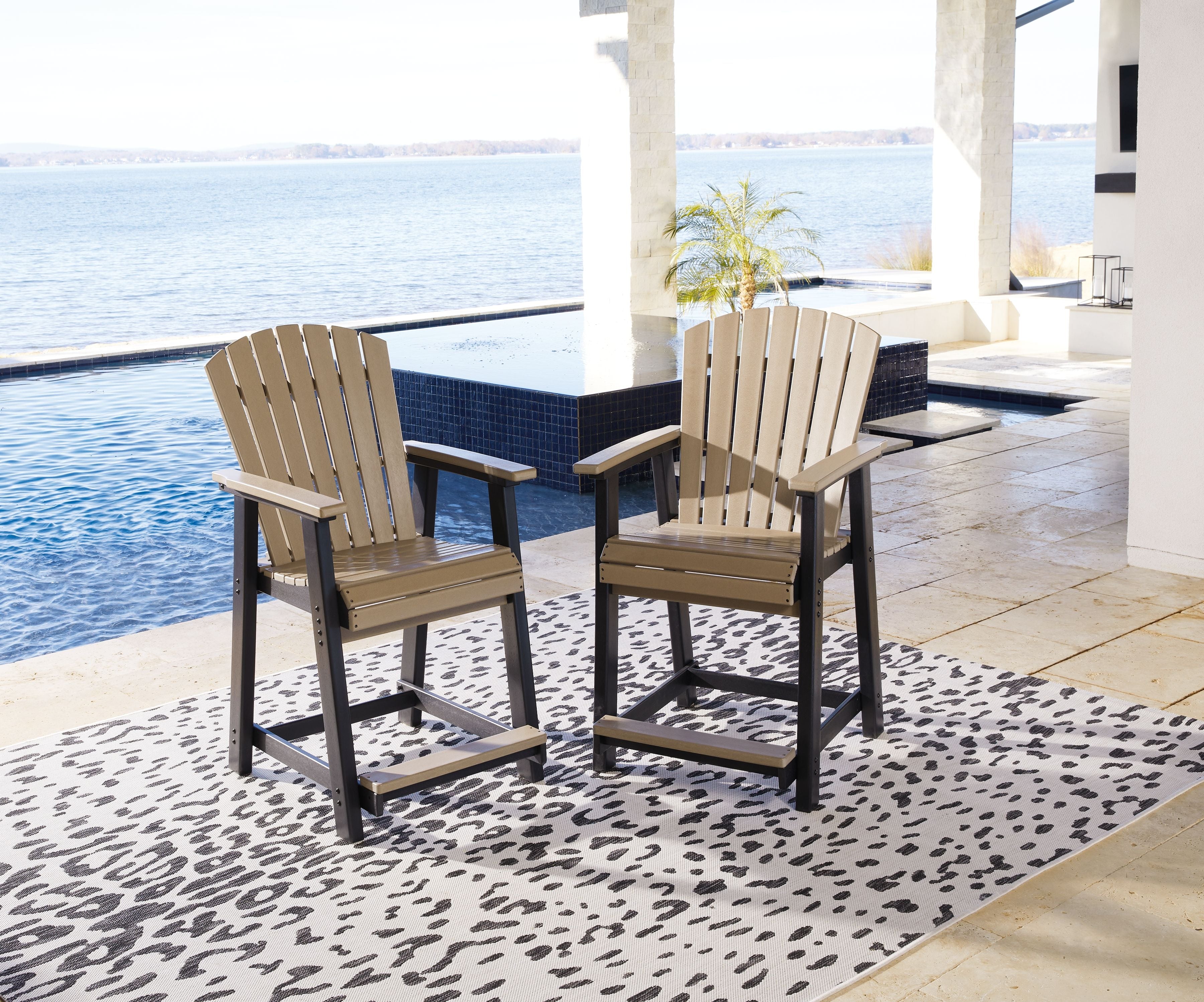 Fairen Trail Black & Driftwood Bar Stools Set of 2 - Modern Kitchen Counter Height Stools for Dining Room, Bar, or Breakfast Nook