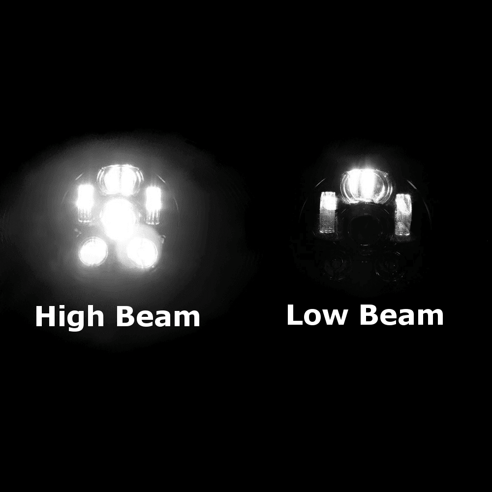 Eagle Lights 7 LED Headlight & 4.5 LED Passing Light Kit for Harley Davidson & Indian Motorcycles - Generation III Black - High Visibility Motorcycle Lighting for Night Riding & Safety