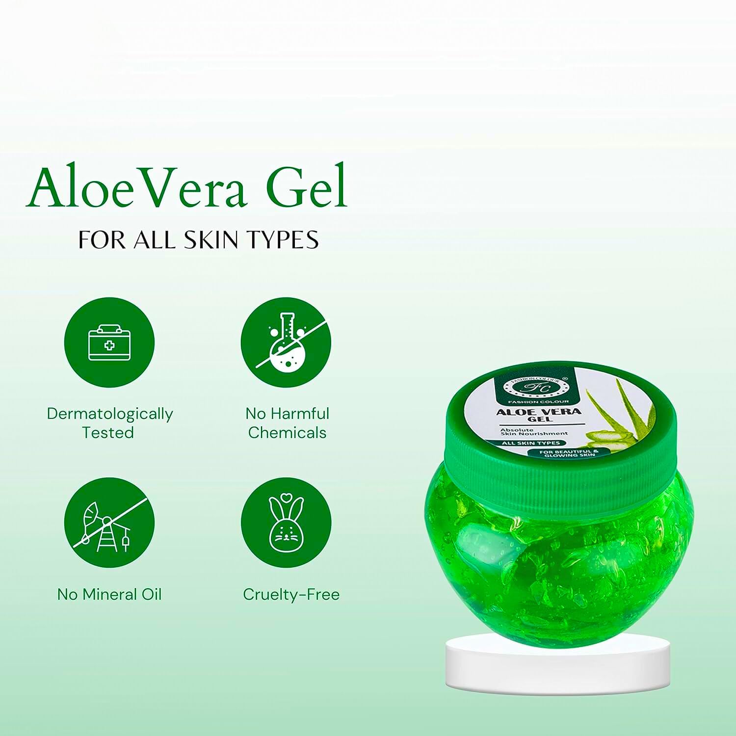 Pure Aloe Vera Gel for Face, Hair & Skin - 100g Natural Moisturizer with Vitamin E | Hydrating & Soothing Treatment | Paraben-Free | Perfect for Sunburn Relief, Daily Skincare & Hair Care