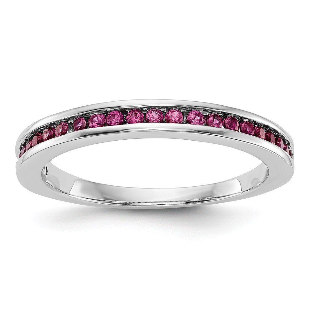14K White Gold Ruby Wedding Band Ring for Women - Elegant Bridal Jewelry for Engagement, Anniversary & Special Occasions