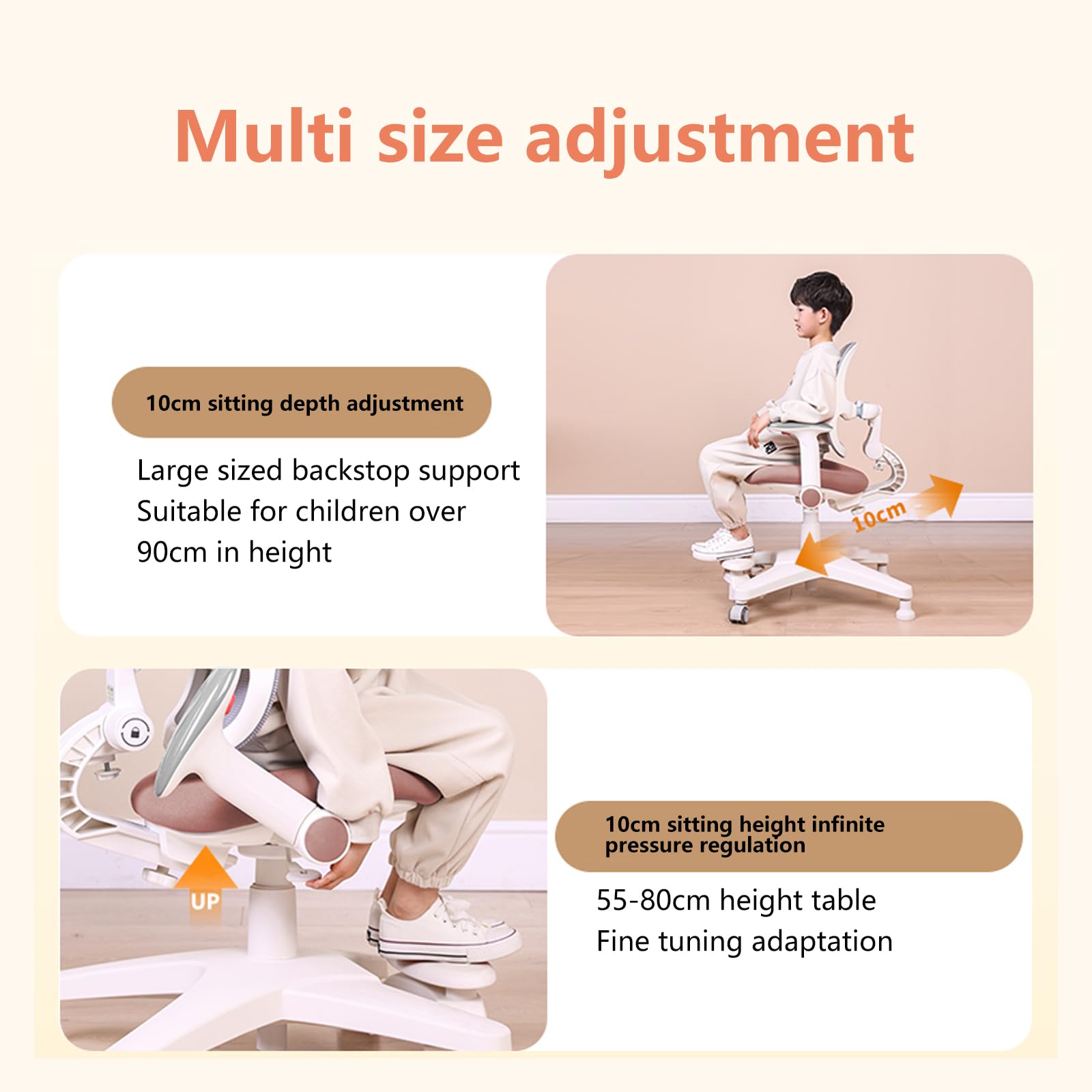 Adjustable Kids Study Desk & Chair Set - Wooden Children's Computer Desk with Large Shelf, Tiltable Desktop & Pull-Out Drawer - Perfect for Homeschooling, Online Learning & Bedroom Study Space