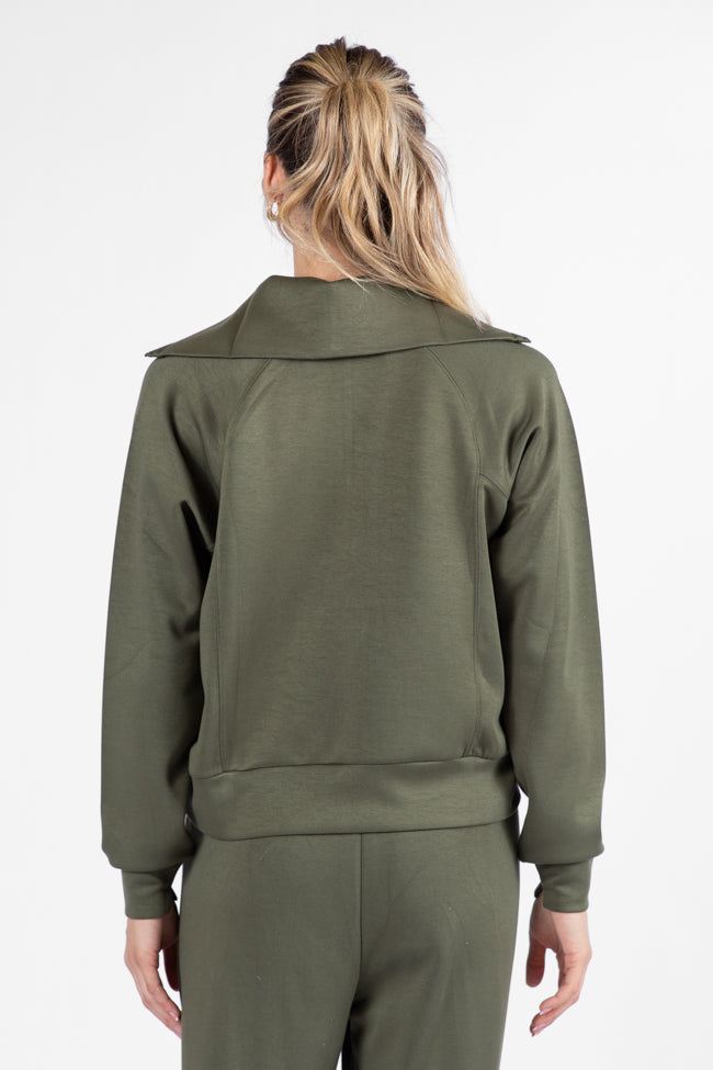 Let's Just Stay Green Quarter Zip Knit Pullover - Eco-Friendly Casual Sweater for Men & Women | Perfect for Outdoor Activities, Work & Relaxation