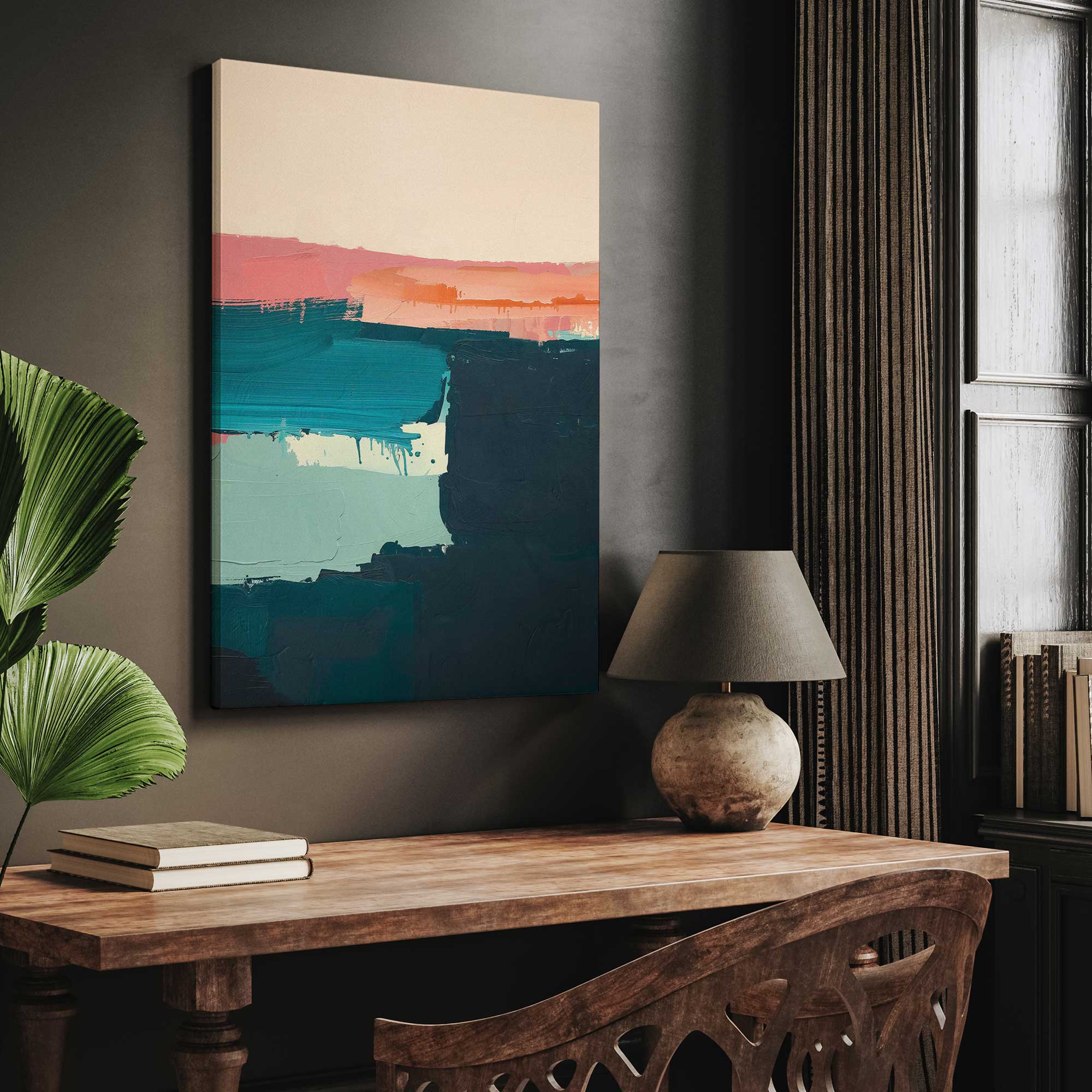 Azure Reverie v1 Canvas Print - Modern Abstract Wall Art for Living Room, Bedroom & Office Decor