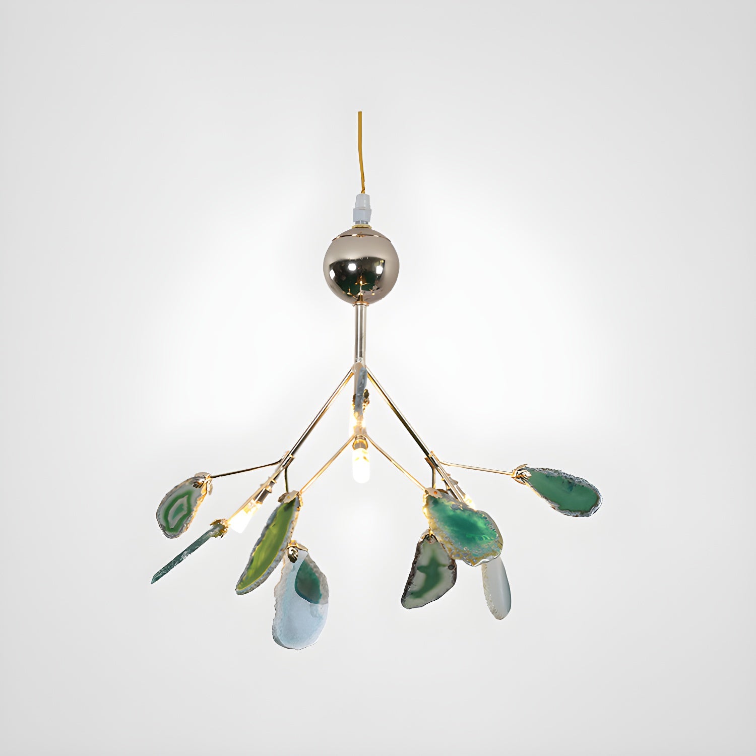 Exquisite Agate Flake Crystal Chandelier - Elegant Handcrafted Lighting Fixture for Dining Room, Living Room, or Bedroom Decor