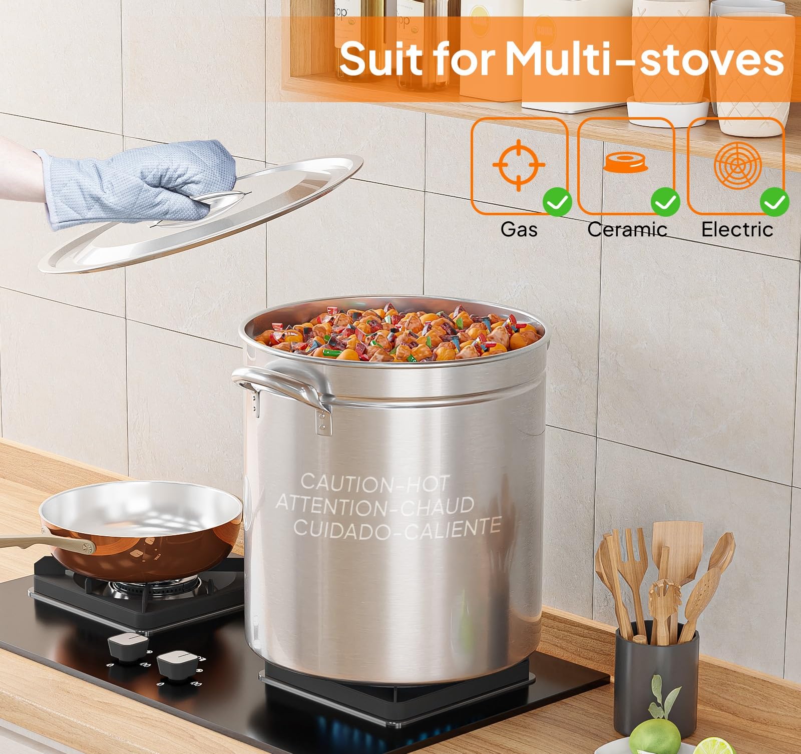 ROVSUN 36-Quart Stainless Steel Turkey Fryer & Seafood Boil Pot with Basket, Lid & Hook - Large Outdoor Cooking Stock Pot for Turkey, Crawfish, Crab, Lobster, Shrimp - Perfect for Backyard BBQs, Camping & Tailgating Parties