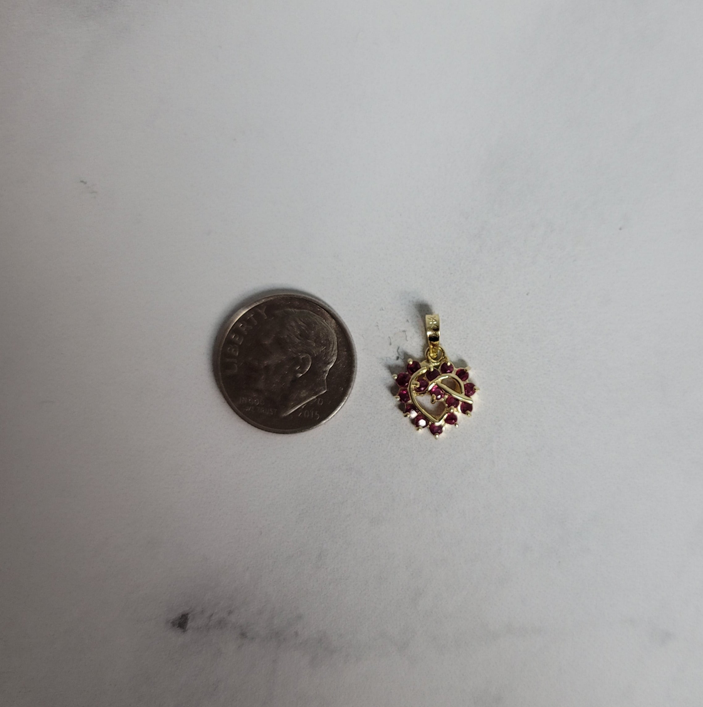 14k Yellow Gold Ruby Heart Shaped Necklace - 0.30cttw Genuine Gemstone Jewelry for Valentine's Day, Anniversary & Romantic Gifts