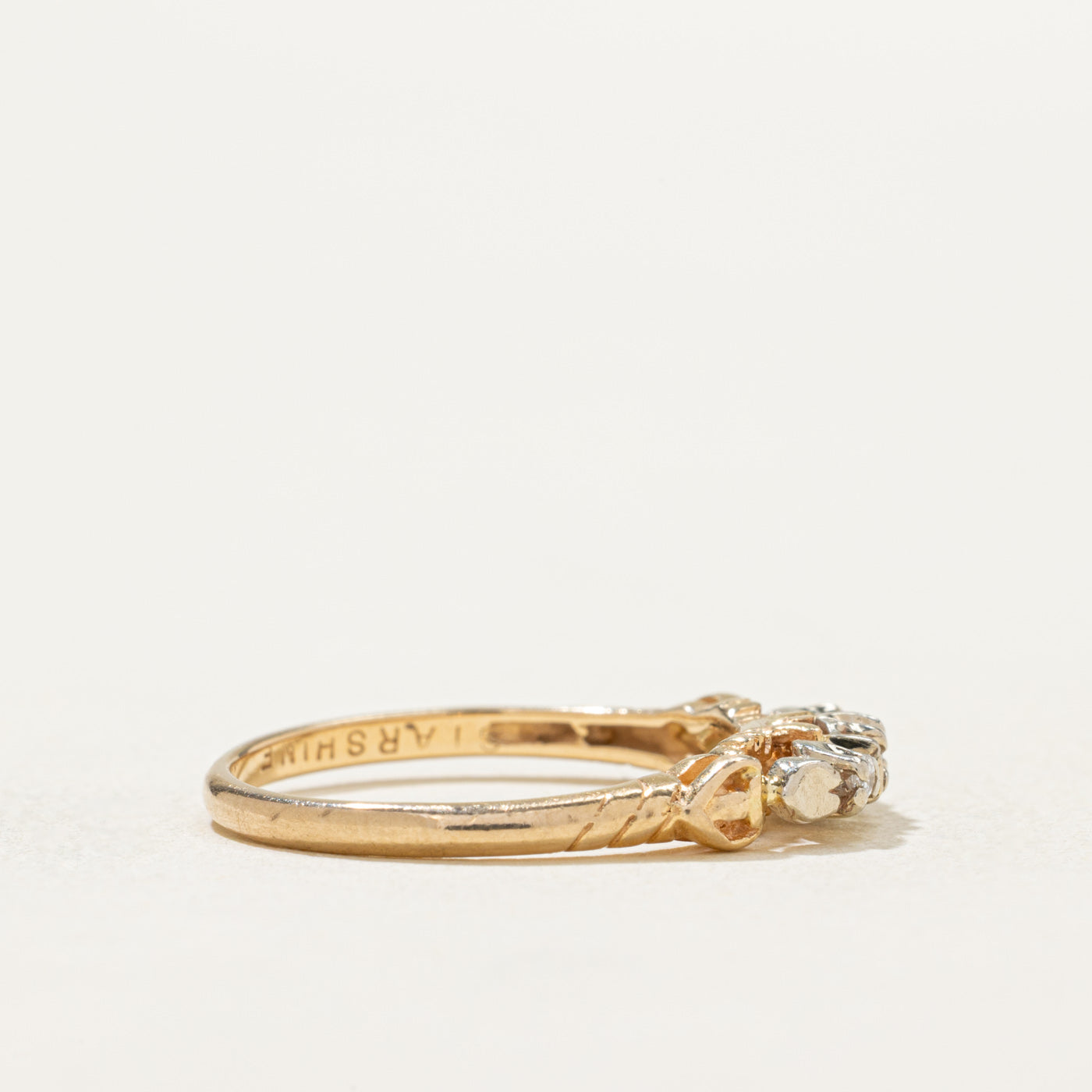 14K Gold Illusion Set Diamond Heart Engraved Ring | 0.05ctw | Size 6.25 | Perfect for Anniversary Gifts, Valentine's Day & Romantic Proposals