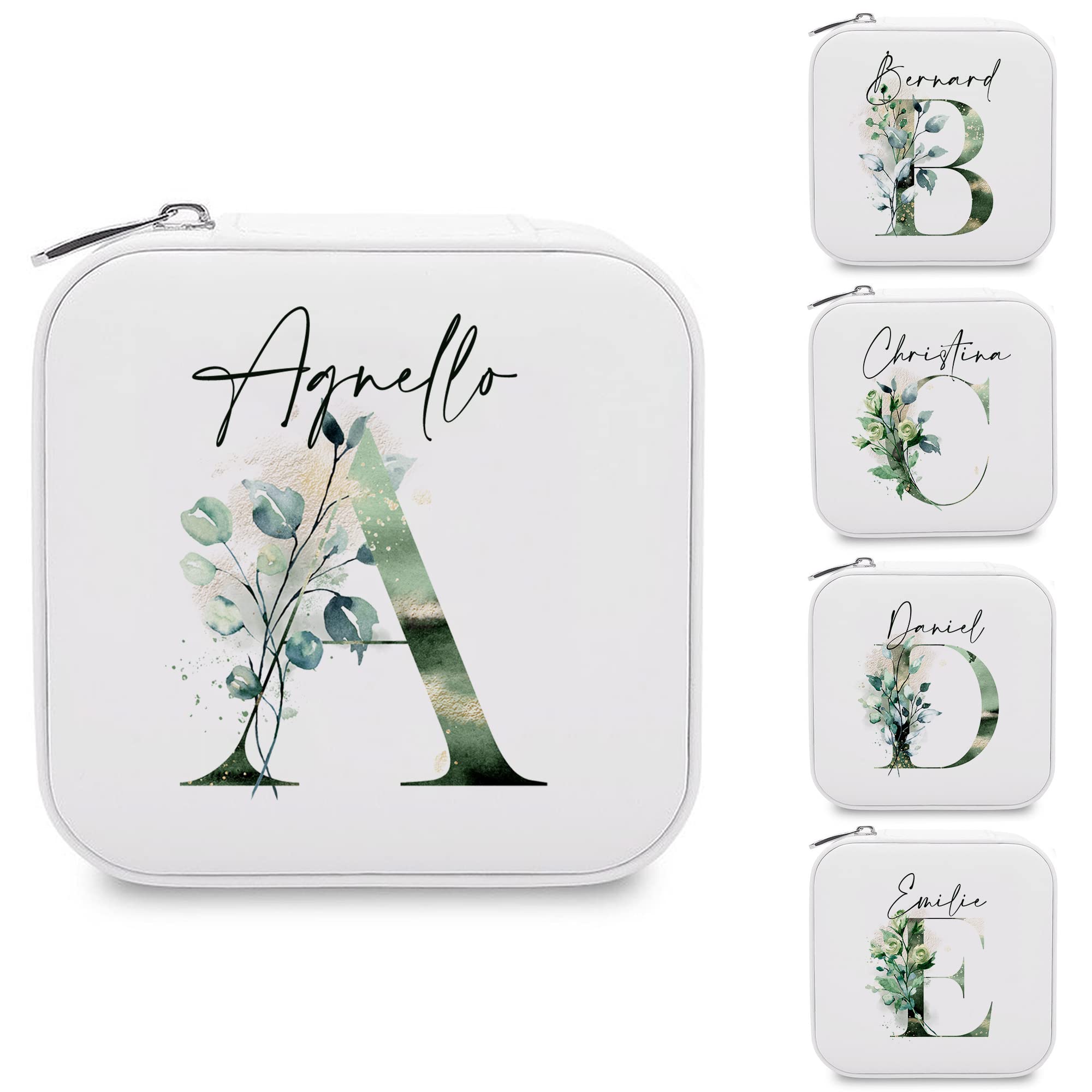 Personalized Small Travel Jewelry Box - Custom Name Jewelry Organizer Case for Women | Perfect Bridesmaid, Bachelorette, Wedding, Birthday Gift for Her | Great for Travel, Honeymoon, Vacation & Daily Jewelry Storage