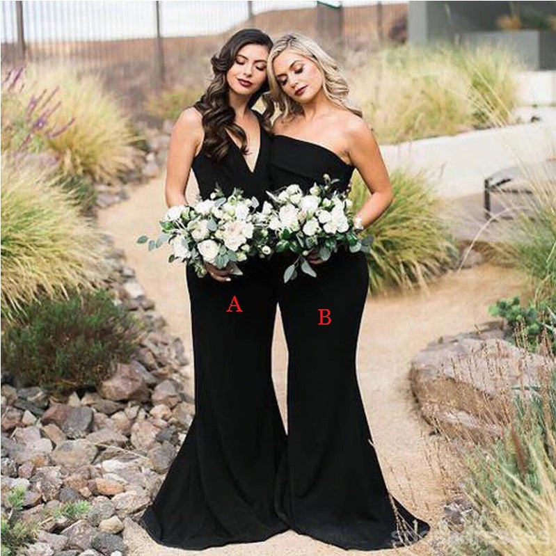 Elegant Black Mermaid Sweetheart Bridesmaid Dresses - Long Formal Gown for Weddings, Prom & Special Occasions | Style WG1324