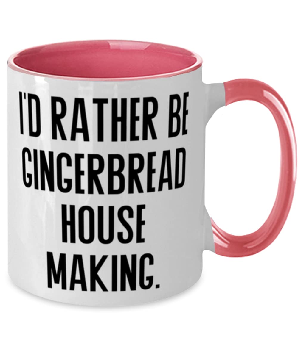 Gingerbread House Making Mug - 11oz Holiday Two Tone Coffee Cup for Christmas Baking Lovers - Perfect Gift for Friends & Family - Ideal for Hot Cocoa, Coffee & Holiday Cheer