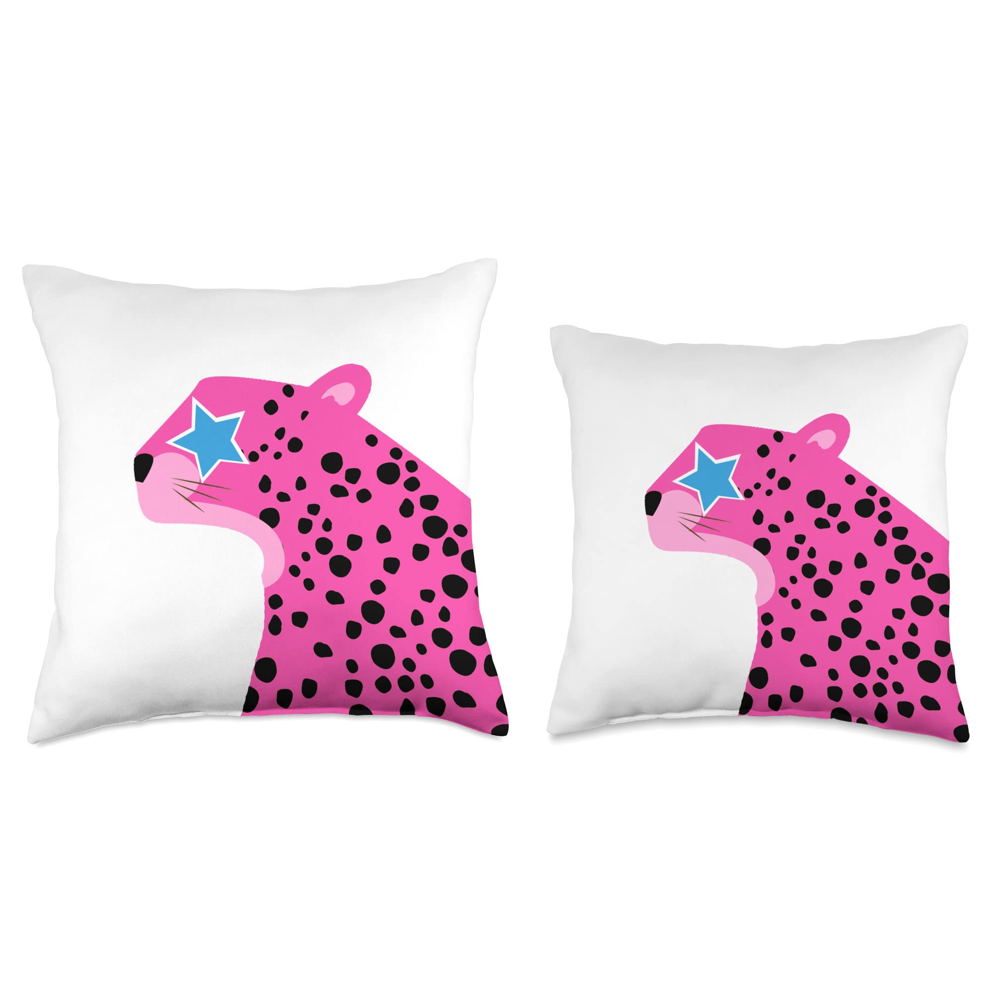 Preppy Art Cheetah Print Throw Pillow - Trendy Aesthetic Home Decor for Sofa, Bed & Dorm Room