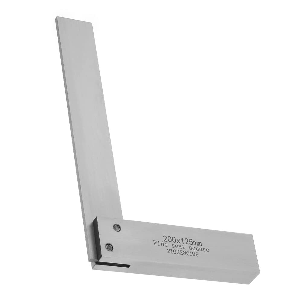 7.87 Inch Precision Machinist Square - 90 Degree Steel Right Angle Ruler for Woodworking, Metalworking & Engineering | Perfect for Carpenters, Engineers & DIY Projects