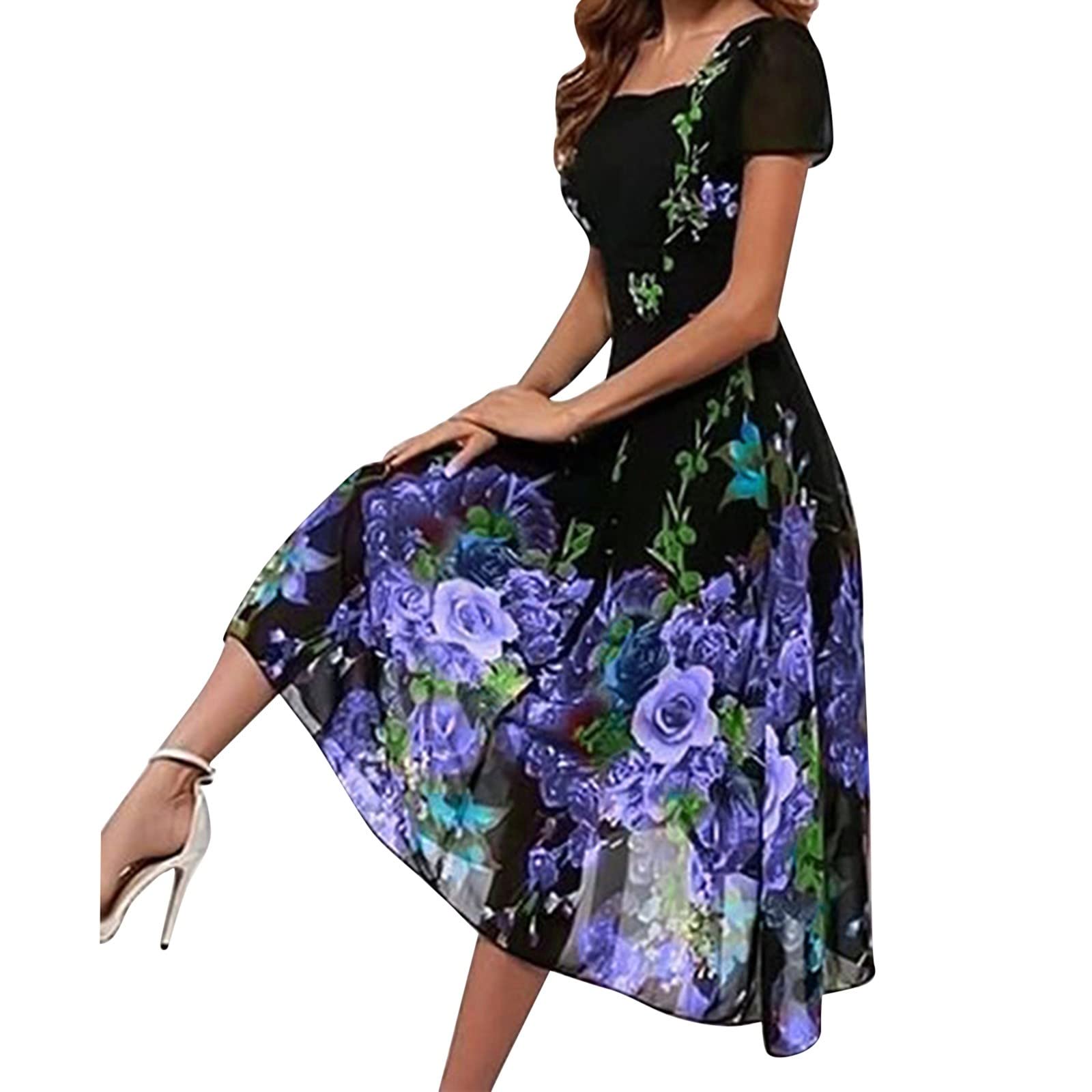 Plus Size Boho Vest Dress with Pockets for Women - Floral Maxi Kaftan Dress for Summer Beach, Vacation & Casual Wear