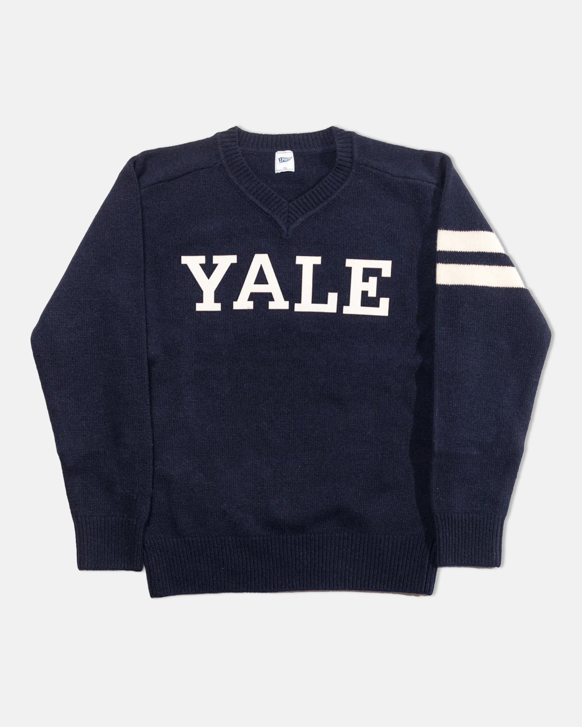 Yale Trim Fit Wool Varsity V-Neck Sweater for Men - Classic Casual Pullover for Fall & Winter - Perfect for Office, Outdoors & Layering