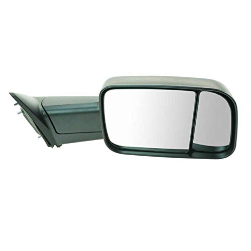 RAM 1500/2500/3500 Truck Manual Folding Tow Mirrors with Temperature Sensor - Right Passenger Side Replacement for Enhanced Towing & Night Driving Safety
