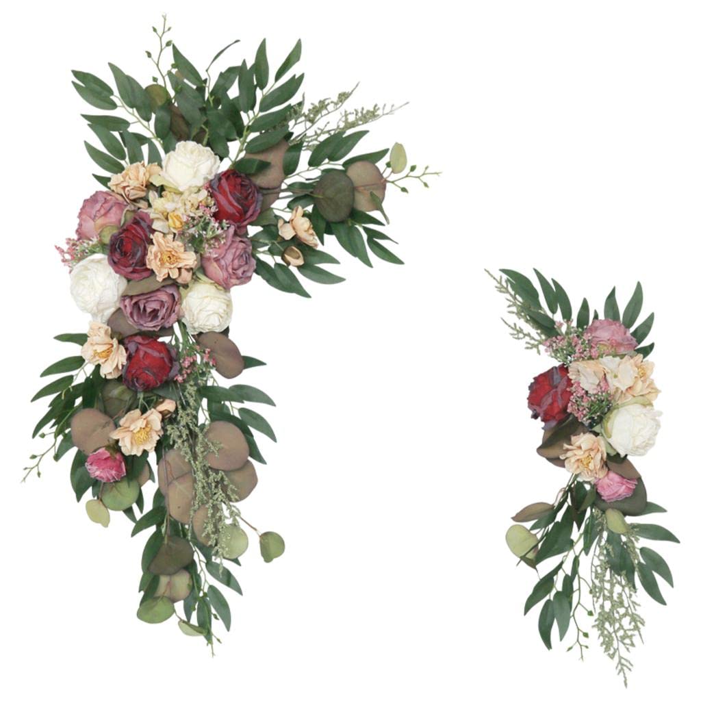 Gepnoo 2X Wedding Arch Flowers - Artificial Greenery Garland for Wedding Decor, Bridal Shower, Garden Party & Home Decoration | Perfect for Indoor & Outdoor Events