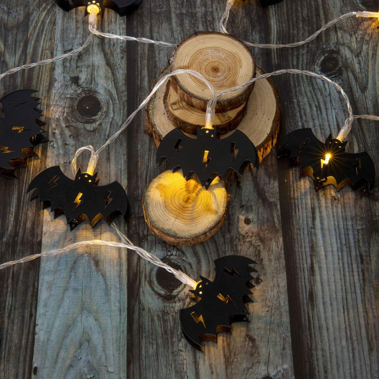 Halloween Bat String Lights - 2M 10LED Battery Operated Hanging Lights for Indoor Outdoor Decor | Spooky Party, Home, Garden & Halloween Night Decoration