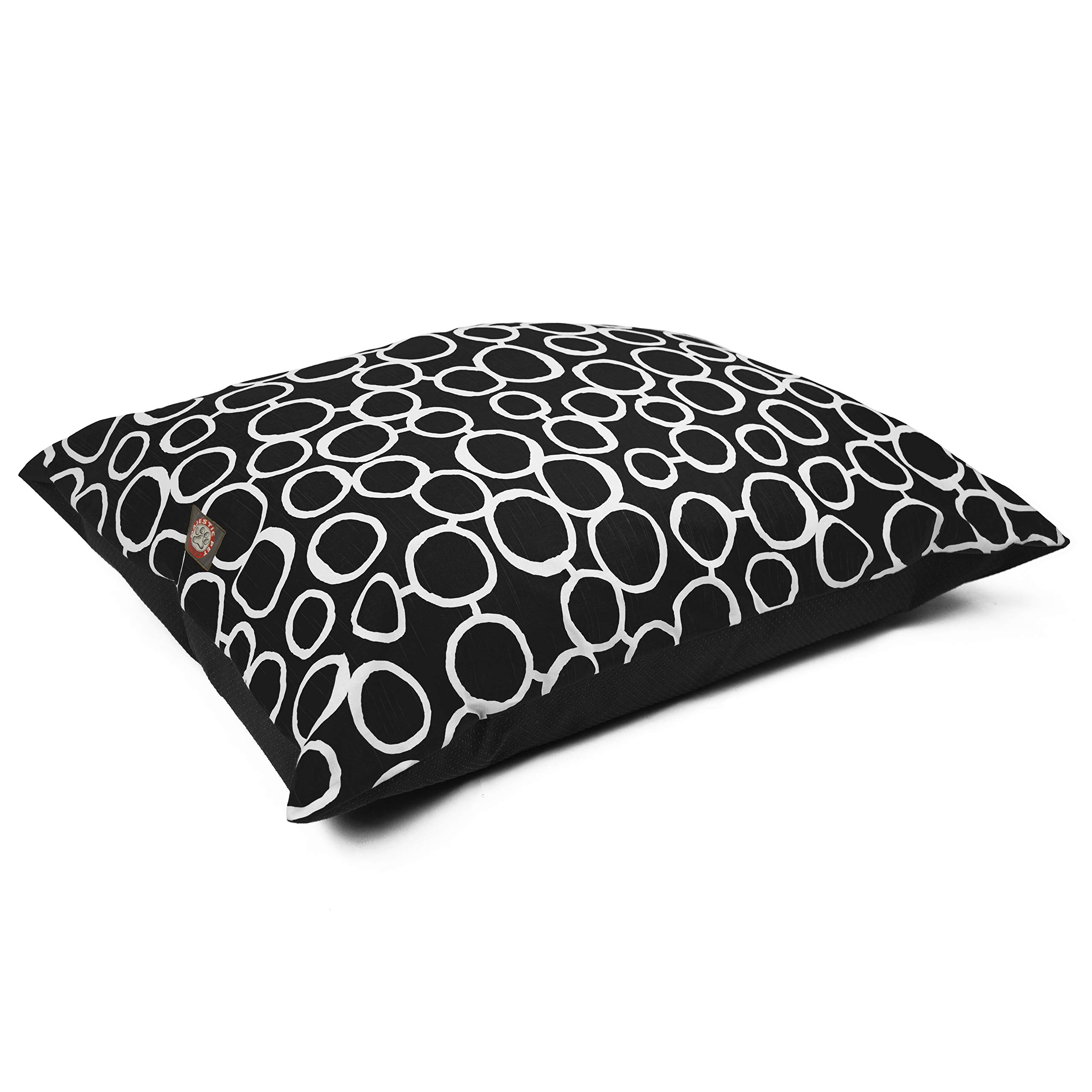 Majestic Pet Large Washable Non-Slip Dog Bed - 46x35 Inch Rectangle Orthopedic Crate Mat for Large Breed Dogs - Super Soft Comfort Kennel Bed with Pillow Support (Fusion Black) - Perfect for Home, Crate & Travel Use