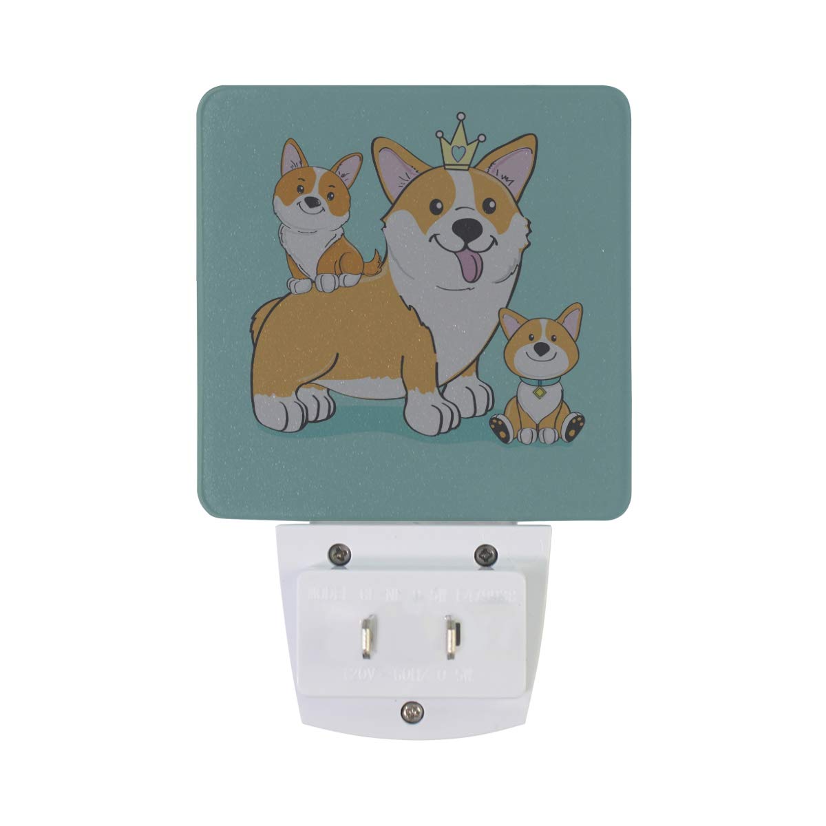 Vikko Cute Corgi Family Night Light - 2 Pack LED Plug-in Nightlight with Dusk to Dawn Sensor for Bedroom, Nursery, Living Room & Hallway | Perfect for Kids, Adults & Home Decor | Creates Cozy Atmosphere for Nighttime Reading and Safe Navigation