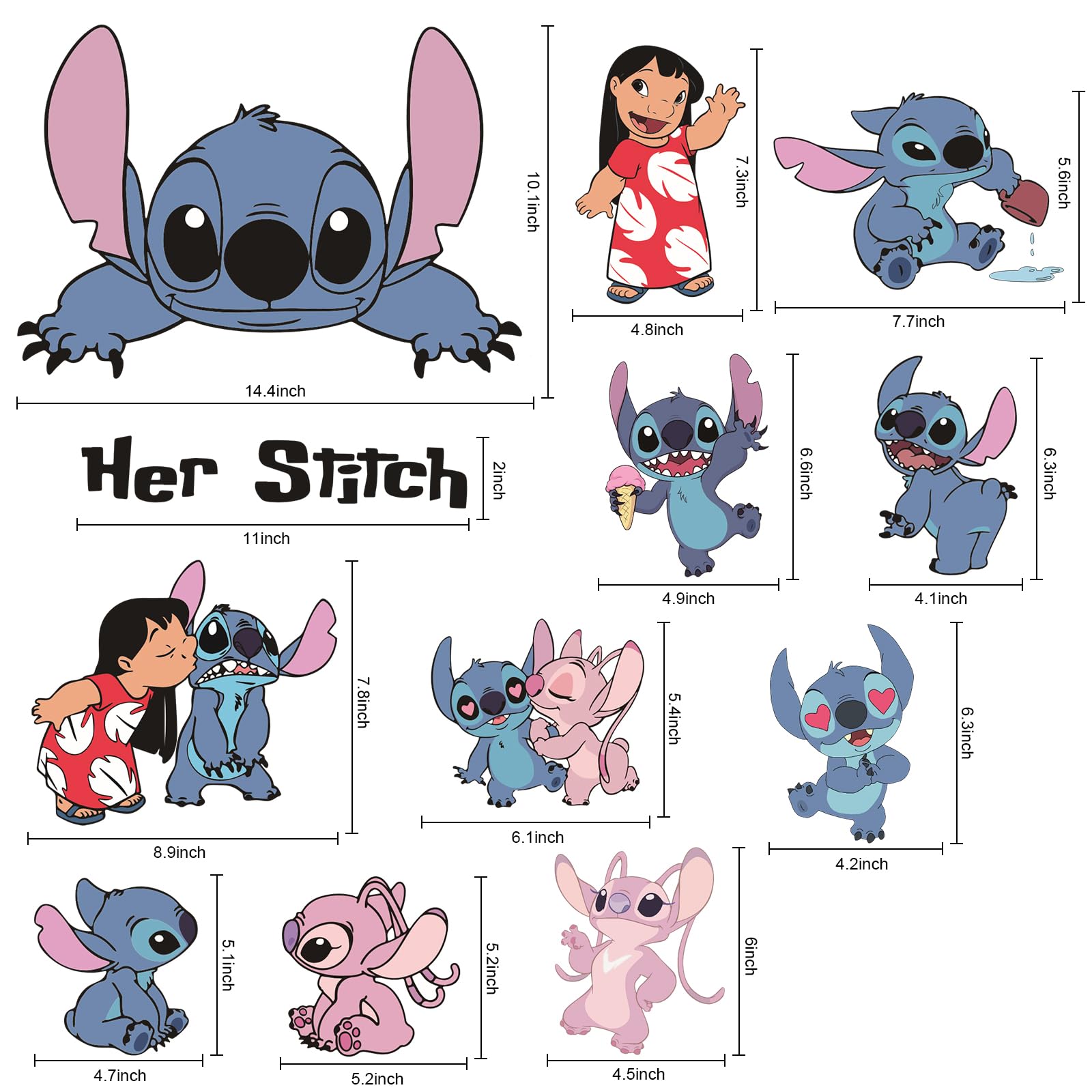 59 PCS Kids Wall Stickers - Cartoon Character PVC Removable Decals for Nursery, Girls Bedroom, Playroom & Living Room - DIY Home Decor for Baby & Children's Rooms | Perfect for Birthday Gifts & Room Makeovers