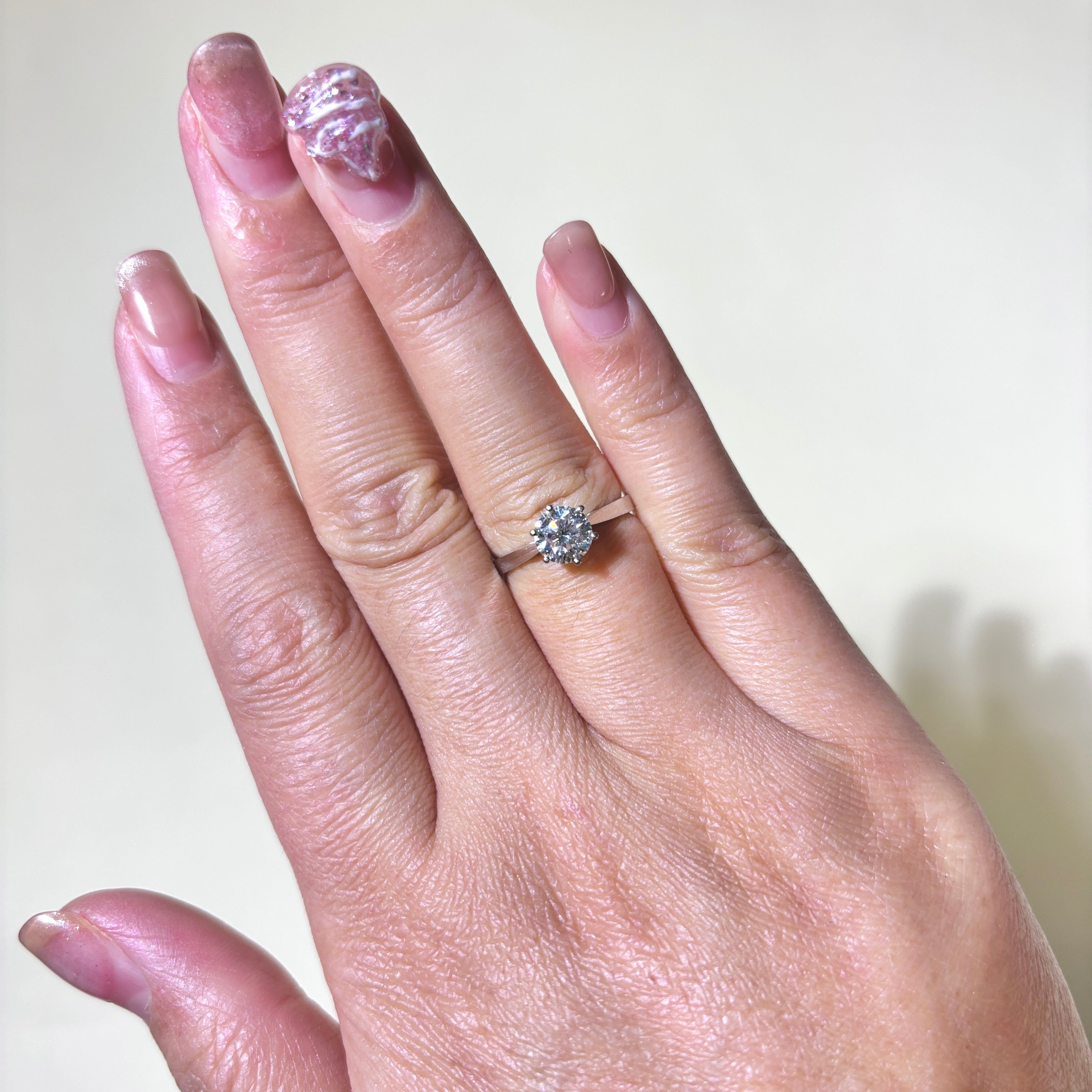 18K White Gold Solitaire Diamond Engagement Ring | 0.87ct Round Cut Diamond | Size 5.25 | Perfect for Proposals, Anniversaries & Special Occasions