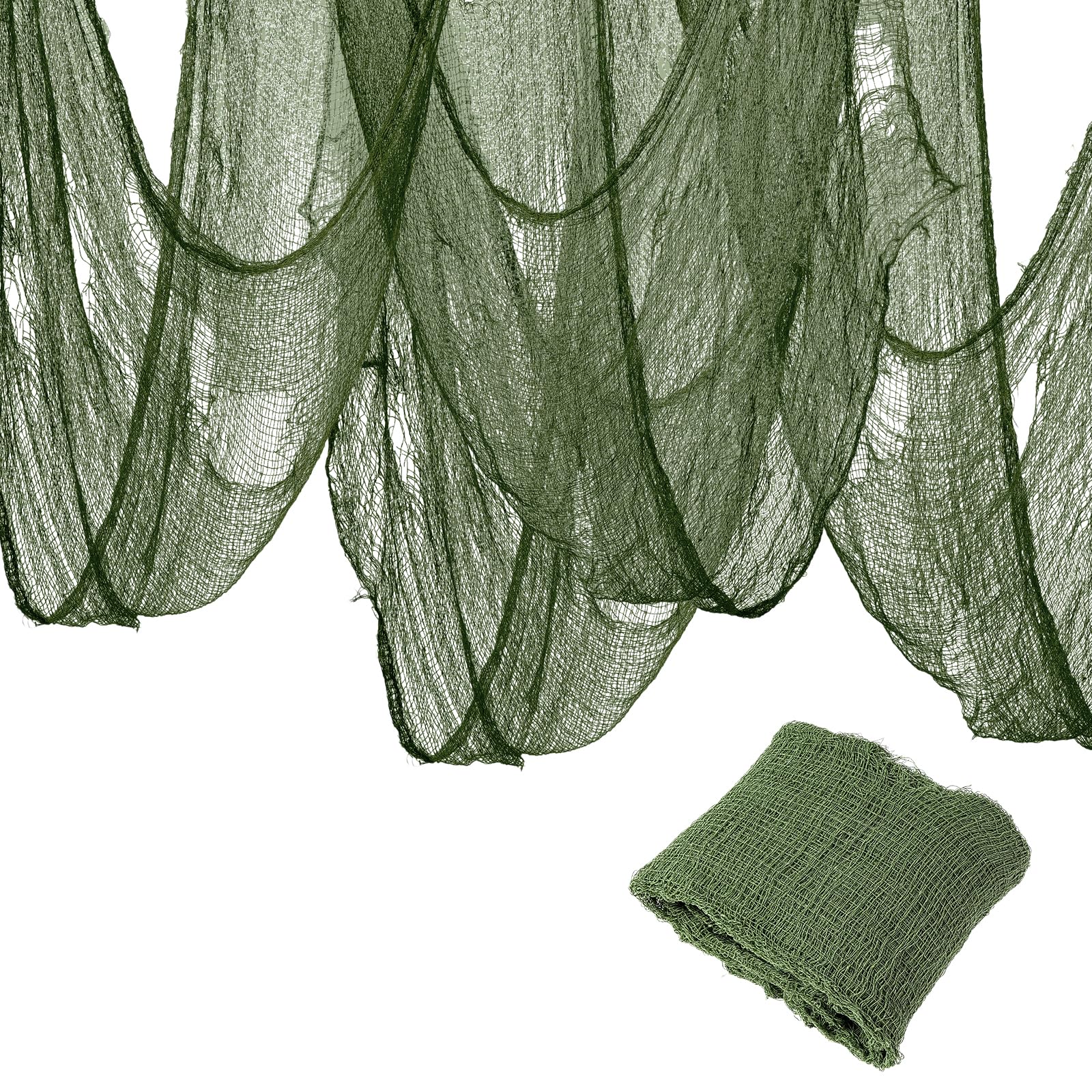 Halloween Green Creepy Fabric - 79x315 Inch Spooky Scary Gauze Cloth for Haunted House Decorations, Party Doorways & Outdoor Scenes | Perfect for Halloween Decor, Ghostly Drapes & Scary Backdrops