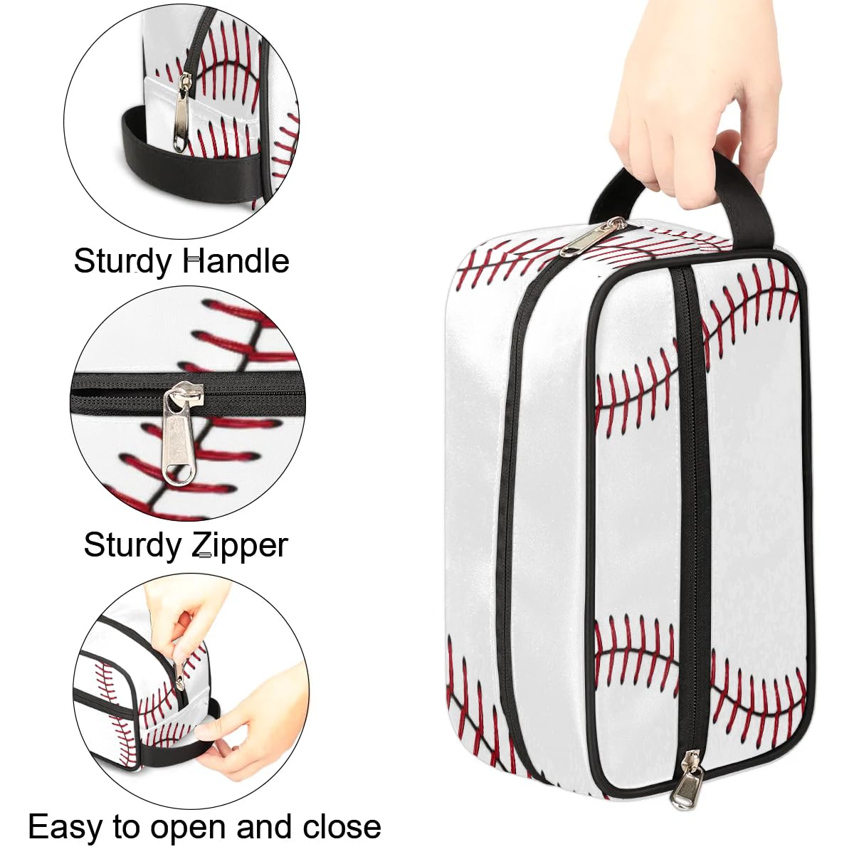 Waterproof Hanging Toiletry Bag for Men & Boys - Baseball Design Travel Cosmetic Organizer, TSA Approved Dopp Kit for Shaving & Makeup | Perfect for Gym, Camping, Business Trips & Bathroom Storage
