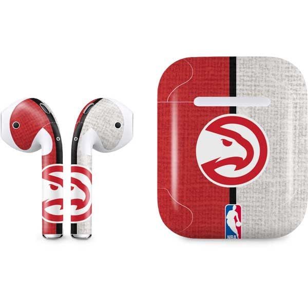 Official NBA Atlanta Hawks AirPods Skin Decal - Custom Vinyl Sticker Compatible with Apple AirPods 1/2/3 & Pro | Protective Cover for Sports Fans, Gift Idea for Basketball Lovers