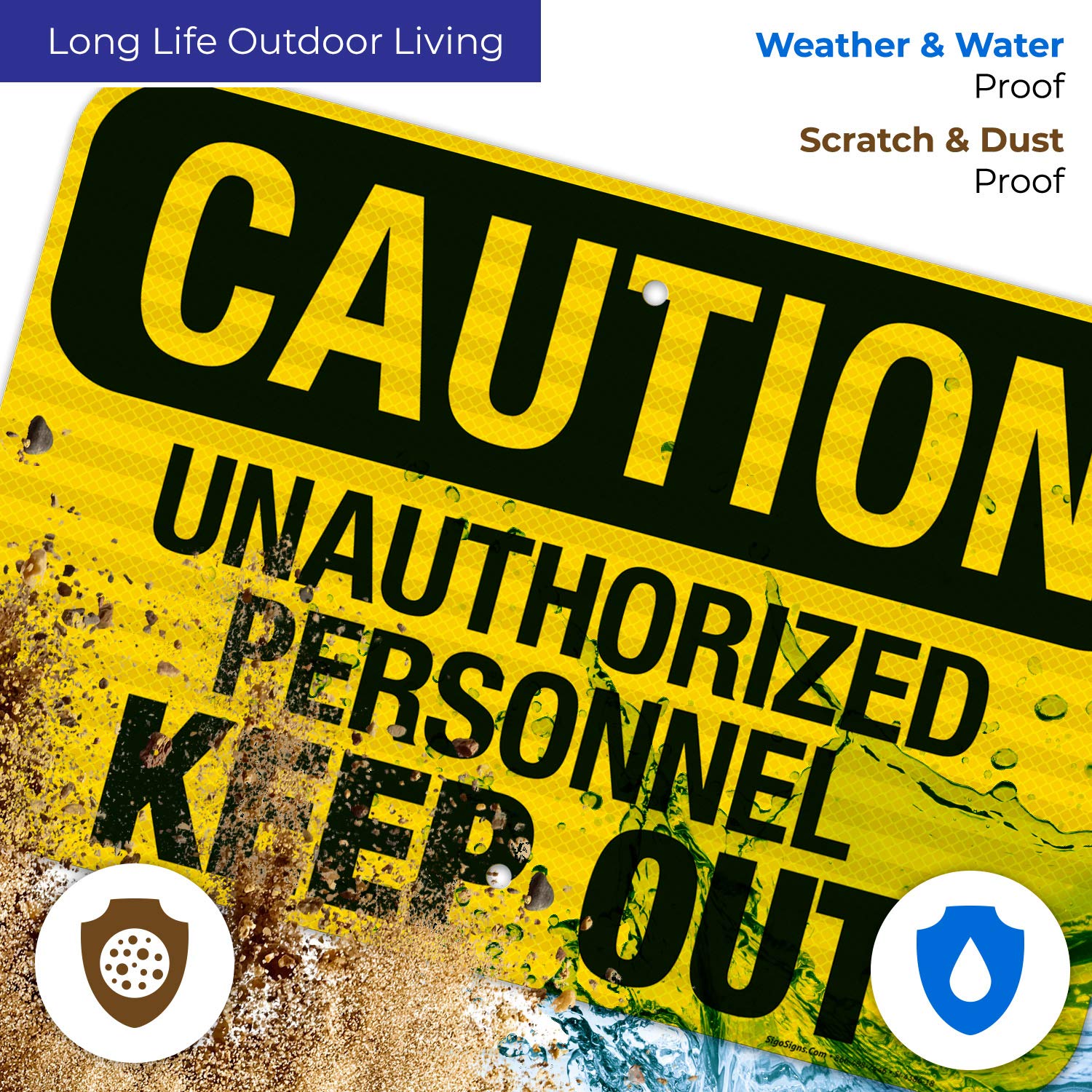 Unauthorized Personnel Keep Out Sign - OSHA Compliant 12x18 Inch Reflective Aluminum Safety Sign, 3M EGP .063, Fade Resistant for Indoor & Outdoor Use - Made in USA | Perfect for Construction Sites, Warehouses & Restricted Areas
