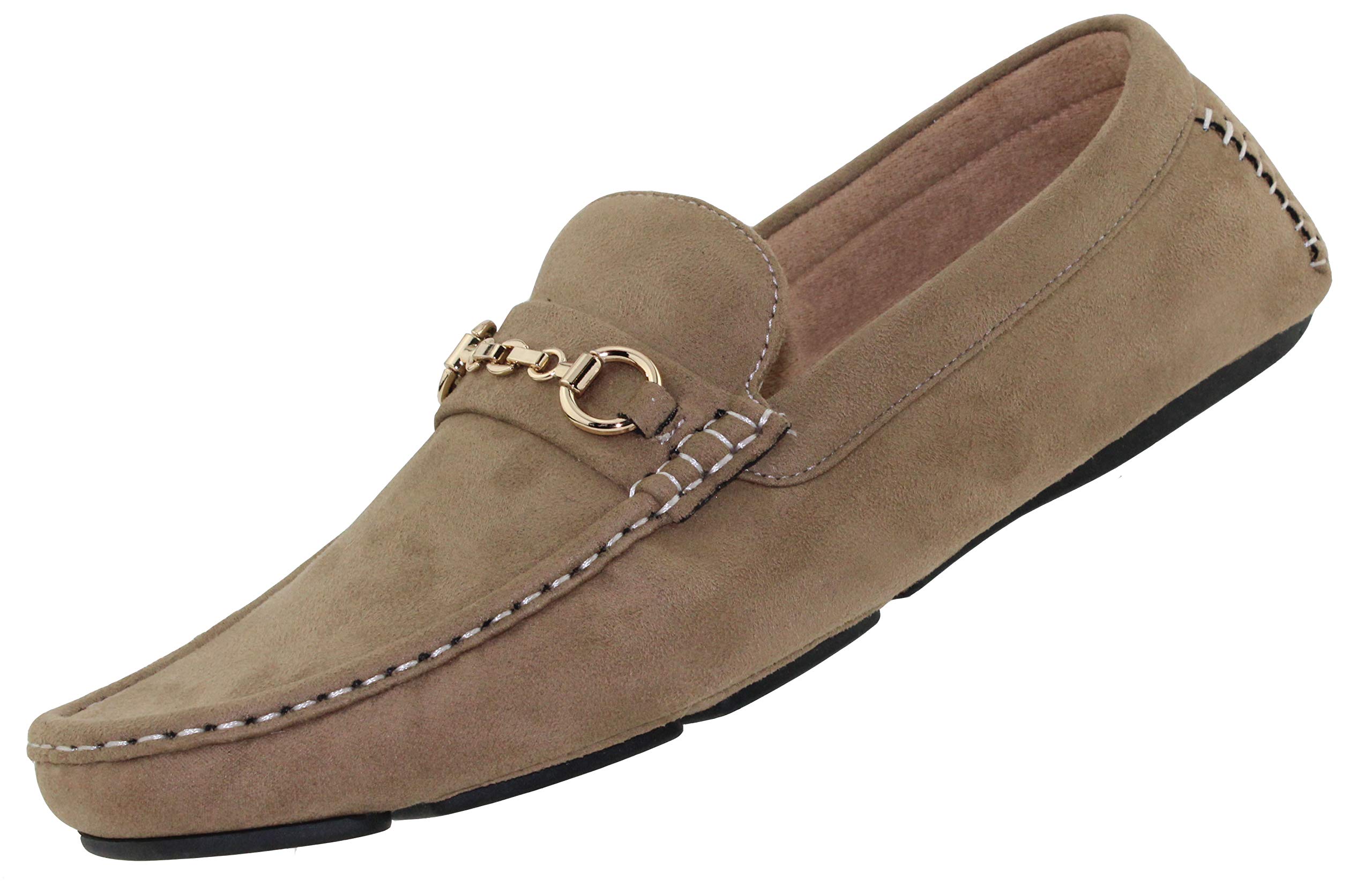 **Amali Ecker Men's Casual Loafers & Moccasins - Slip-On Driving Shoes with Chain Ornament - Comfortable Slippers for Everyday Wear, Office & Travel**