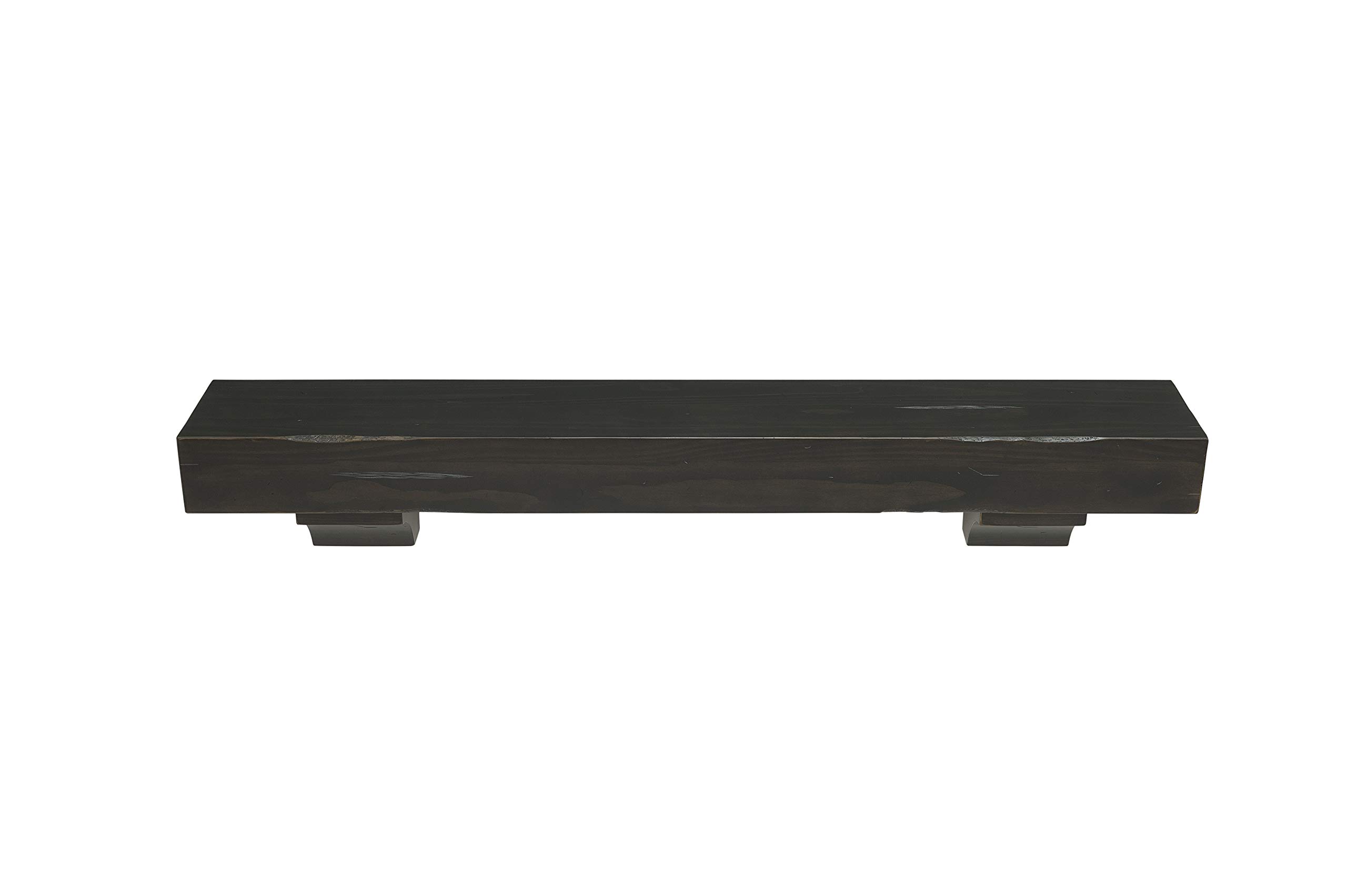 Pearl Mantels 412-72-20 The Shenandoah 72-Inch Wooden Shelf/Mantel - Espresso Rustic Distressed Finish - Perfect for Fireplace Mantel Decor, Living Room, Bedroom & Farmhouse Style Home Decor