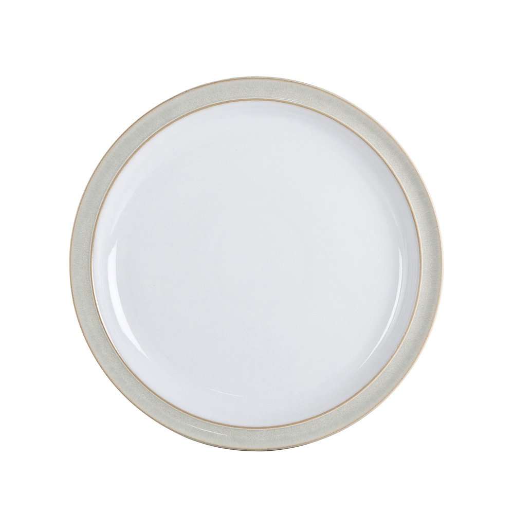 Denby Linen Dinner Plates - Set of 4, Elegant Stoneware Dinnerware for Formal Dining, Casual Meals & Entertaining