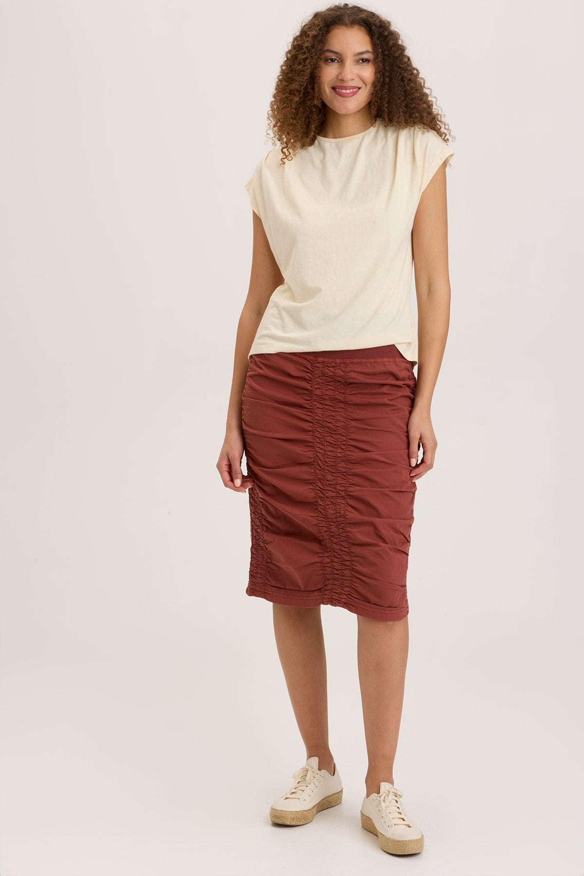 High Waist Midi Tracer Skirt for Women - Stretchy Comfortable A-Line Pencil Skirt with Side Slits | Perfect for Office, Party, Date Night & Casual Wear