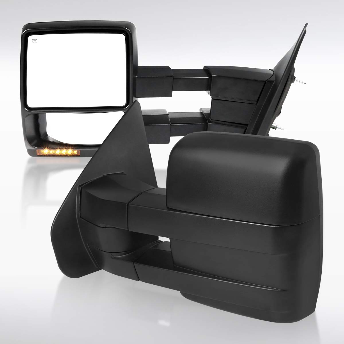 Autozensation Power Towing Mirrors with LED Turn Signal & Puddle Lights - Compatible with Ford F150 2007-2014 Models - Perfect for Towing, Night Driving, and Enhanced Visibility