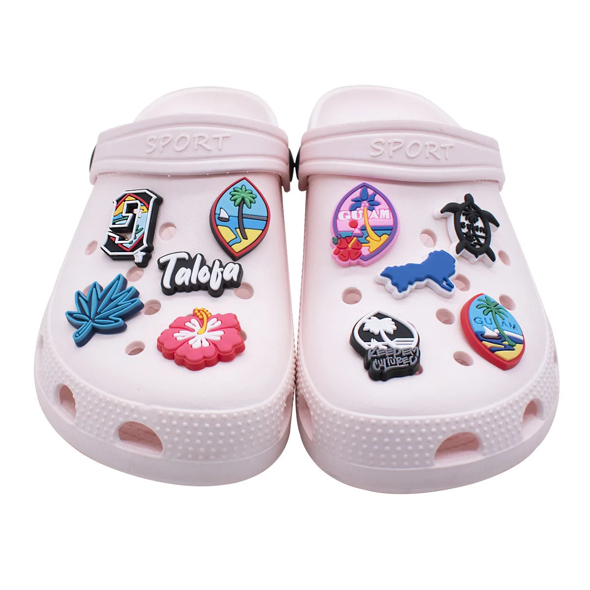 Summer Island Sandy Beach Shoe Charms Pins for Crocs - Fun Decorative Accessories for Kids & Adults - Perfect for Christmas, Birthday Parties & Beach Vacations
