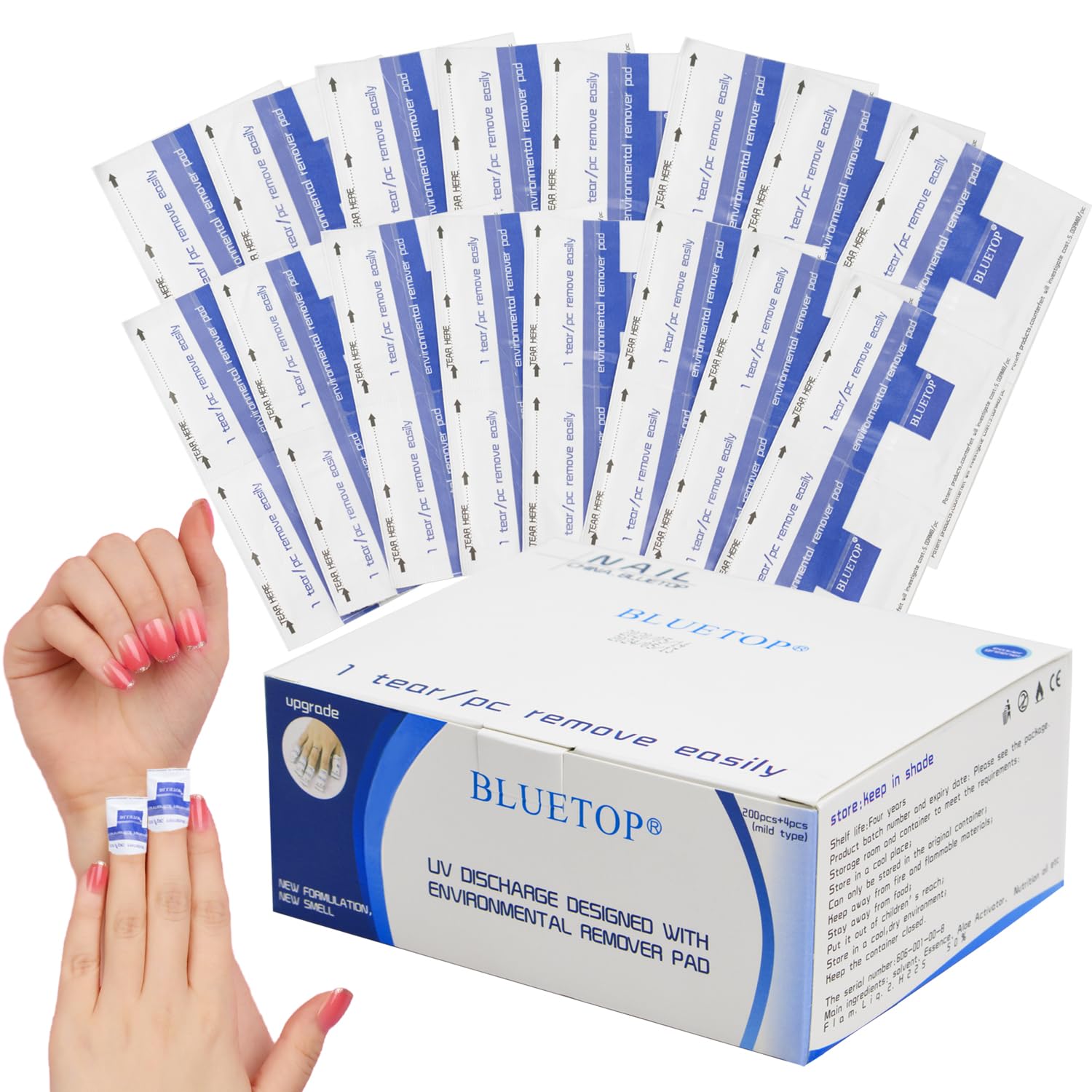200 PCS Individually Wrapped Nail Polish Remover Wipes - Gentle & Effective Nail Polish Removal Pads for Home, Salon & Travel | Perfect for Manicures, Pedicures & Quick Touch-Ups