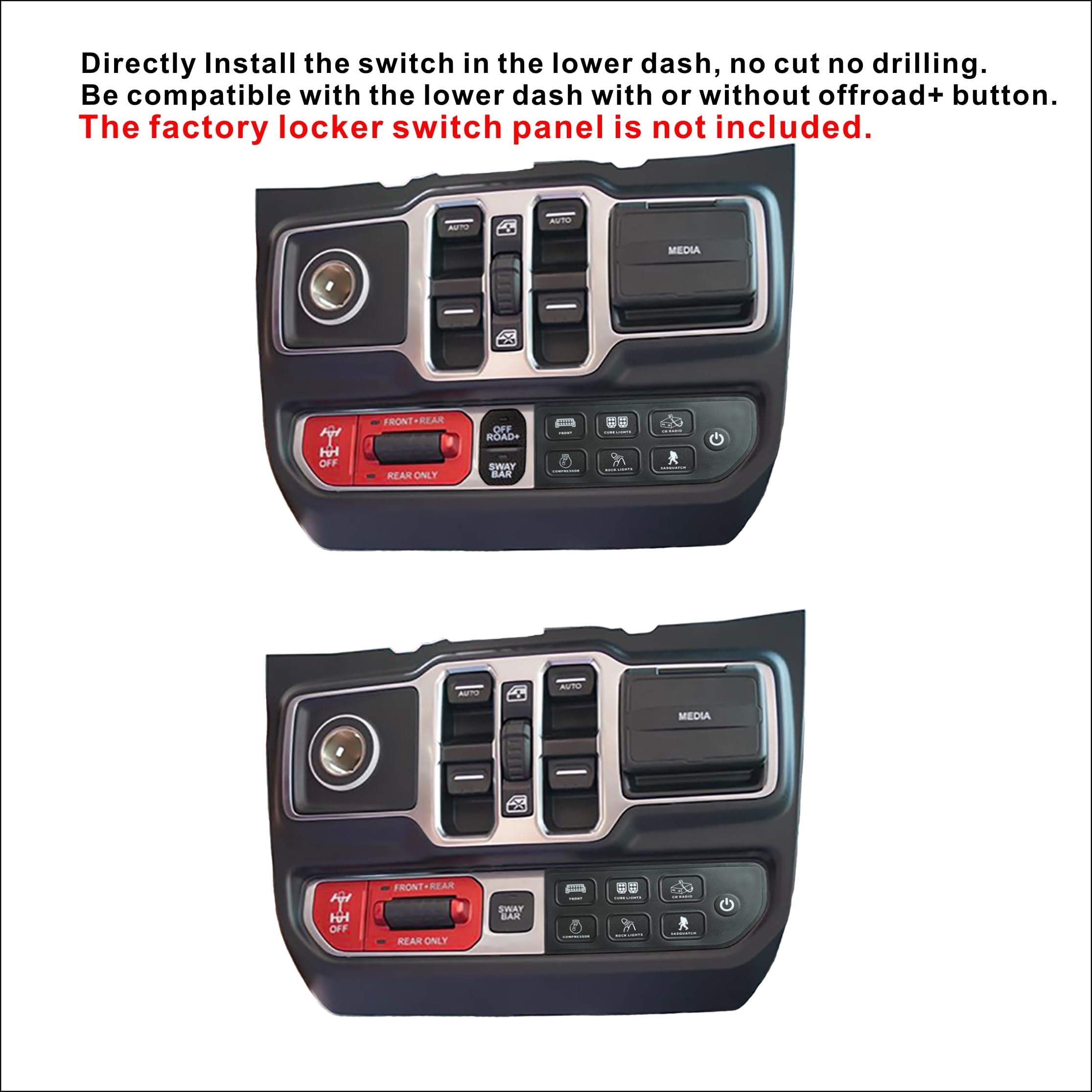 Voswitch JL300 Lower Dash Switch Panel for Jeep Wrangler JL JLU (2018-Present) & Gladiator (2020+) - Off-Road Accessory Control System for Lights, Winches & Aftermarket Upgrades